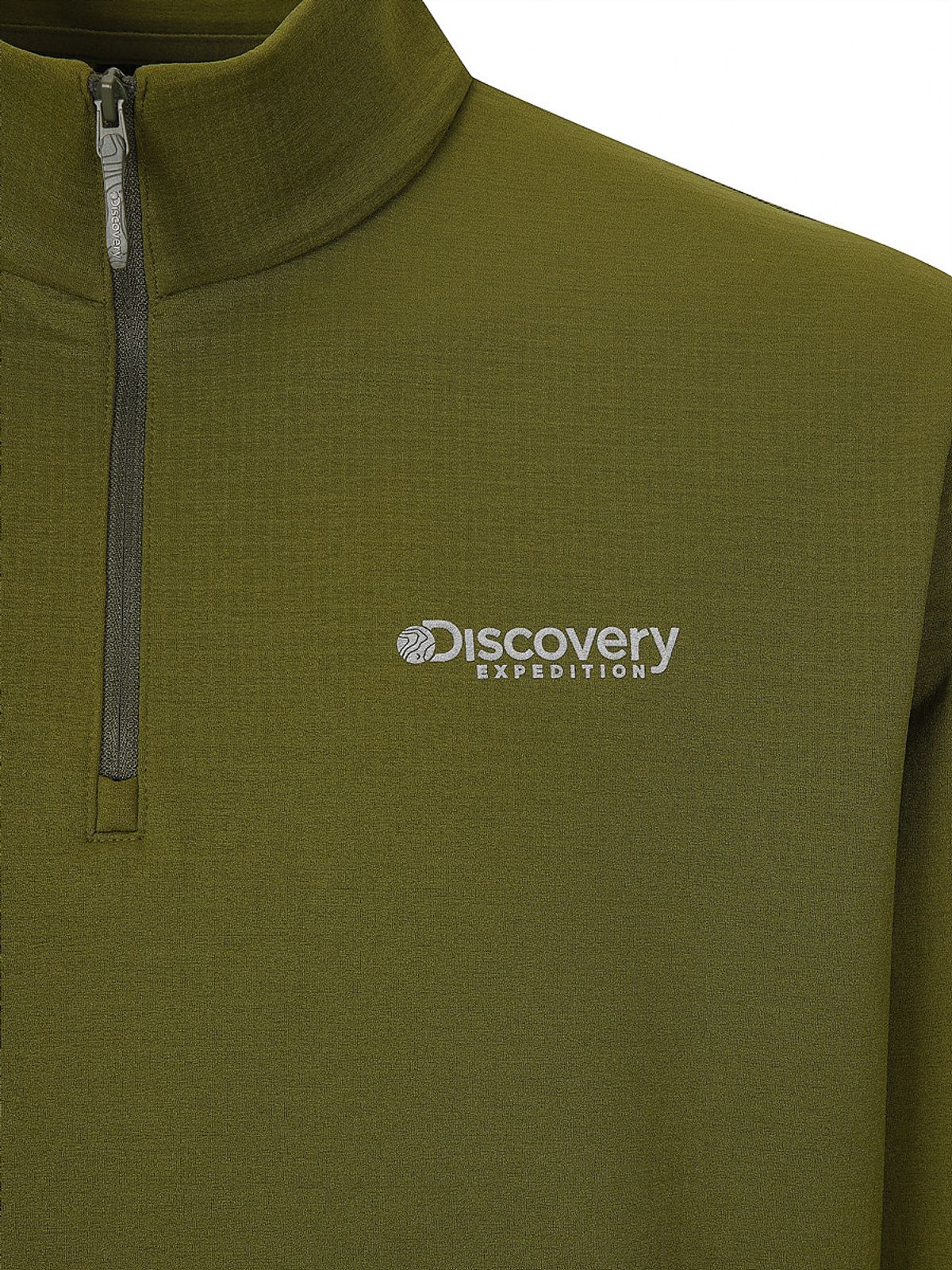 디스커버리 익스페디션(DISCOVERY EXPEDITION) 남성 그리드 반집업 티셔츠 (OLIVE)
