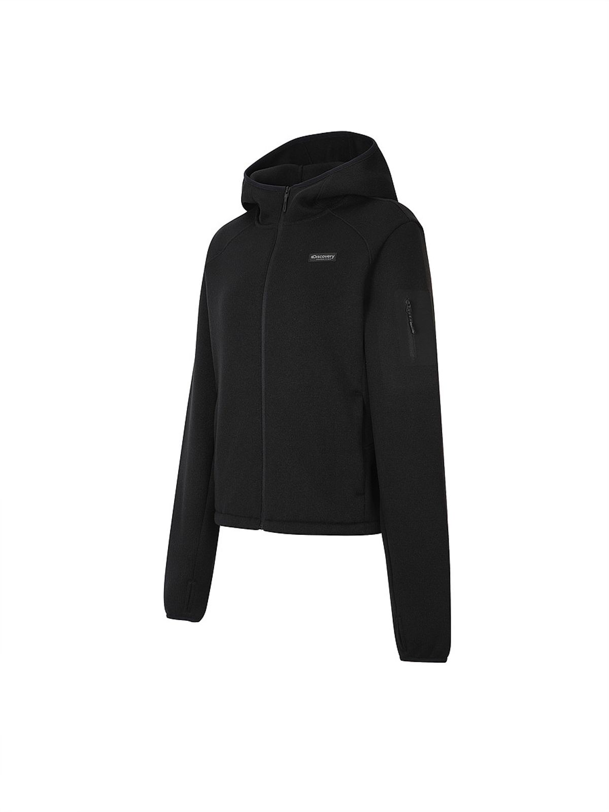 디스커버리 익스페디션(DISCOVERY EXPEDITION) 여성 니트라이크 후드 자켓 (BLACK)