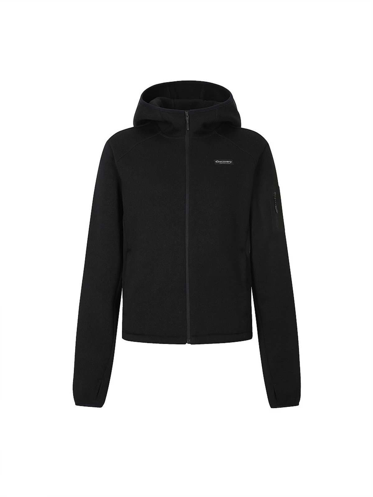 디스커버리 익스페디션(DISCOVERY EXPEDITION) 여성 니트라이크 후드 자켓 (BLACK)