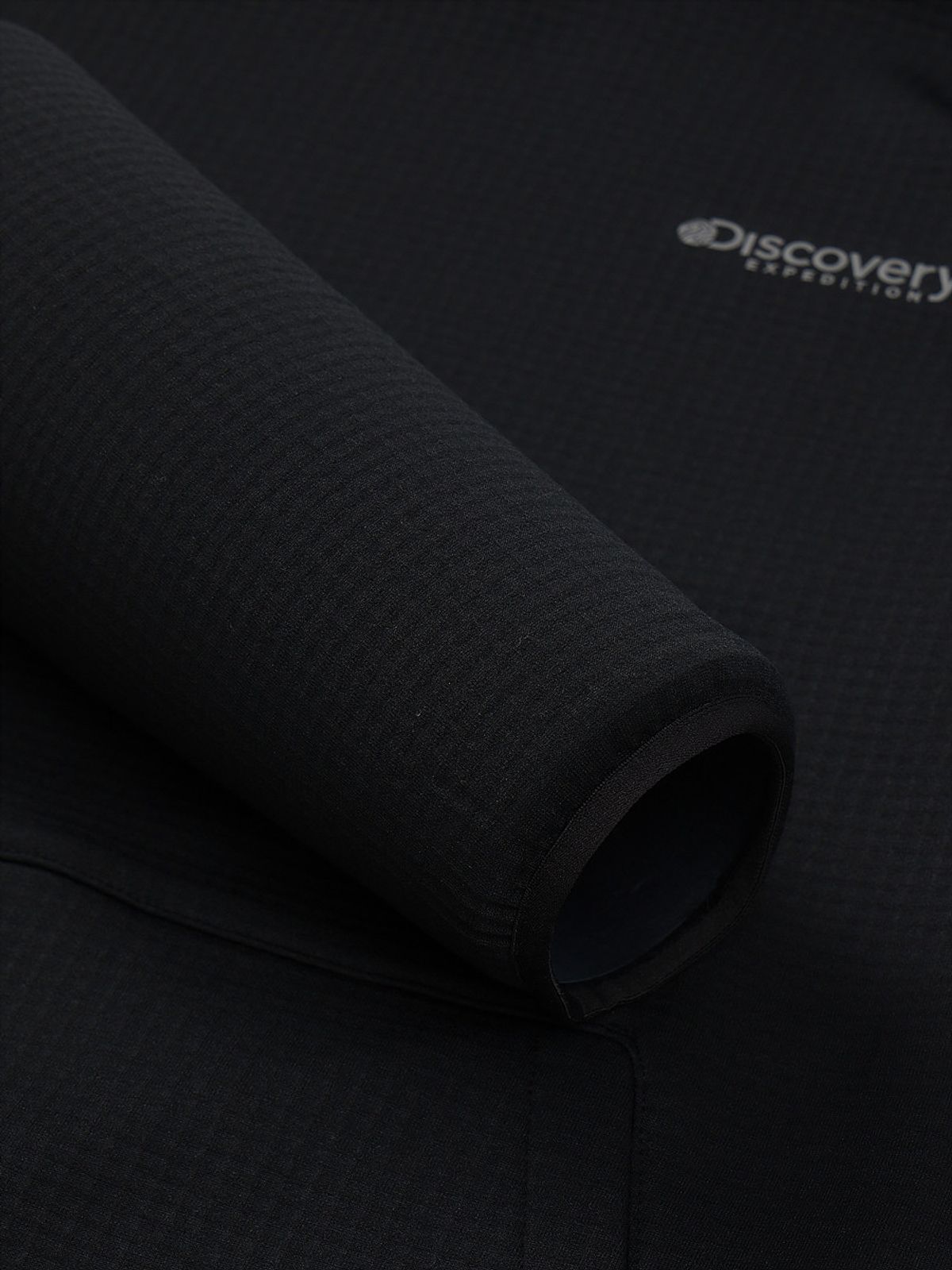 디스커버리 익스페디션(DISCOVERY EXPEDITION) 아웃도어 그리드 기모 후드티 (BLACK)
