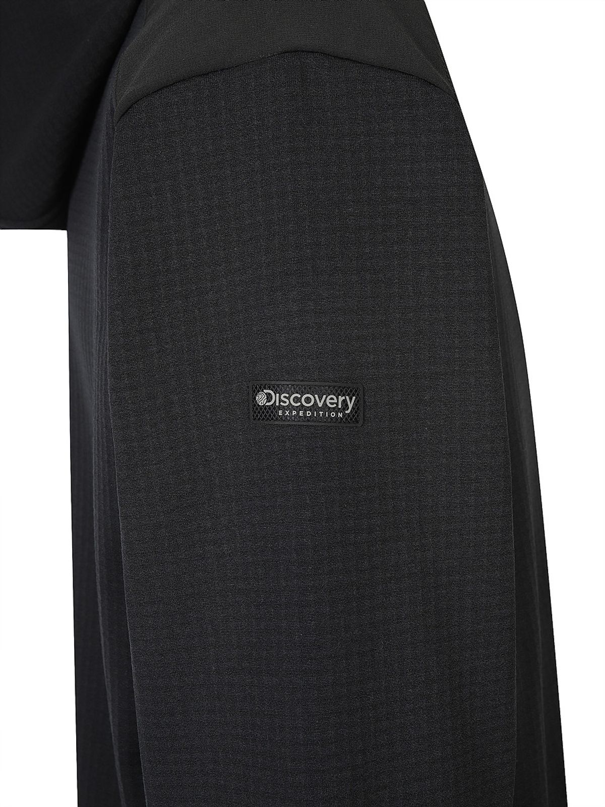 디스커버리 익스페디션(DISCOVERY EXPEDITION) 아웃도어 그리드 기모 후드티 (BLACK)