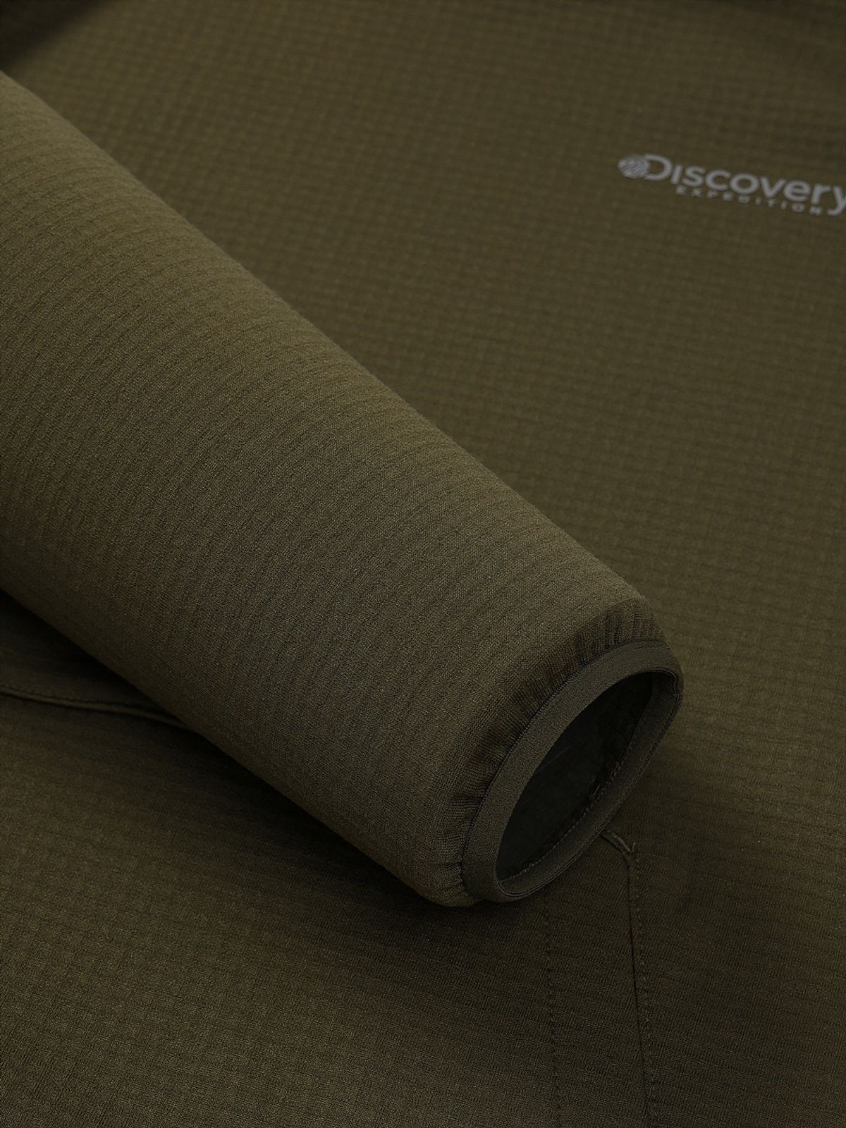 디스커버리 익스페디션(DISCOVERY EXPEDITION) 아웃도어 그리드 기모 후드티 (D/OLIVE)