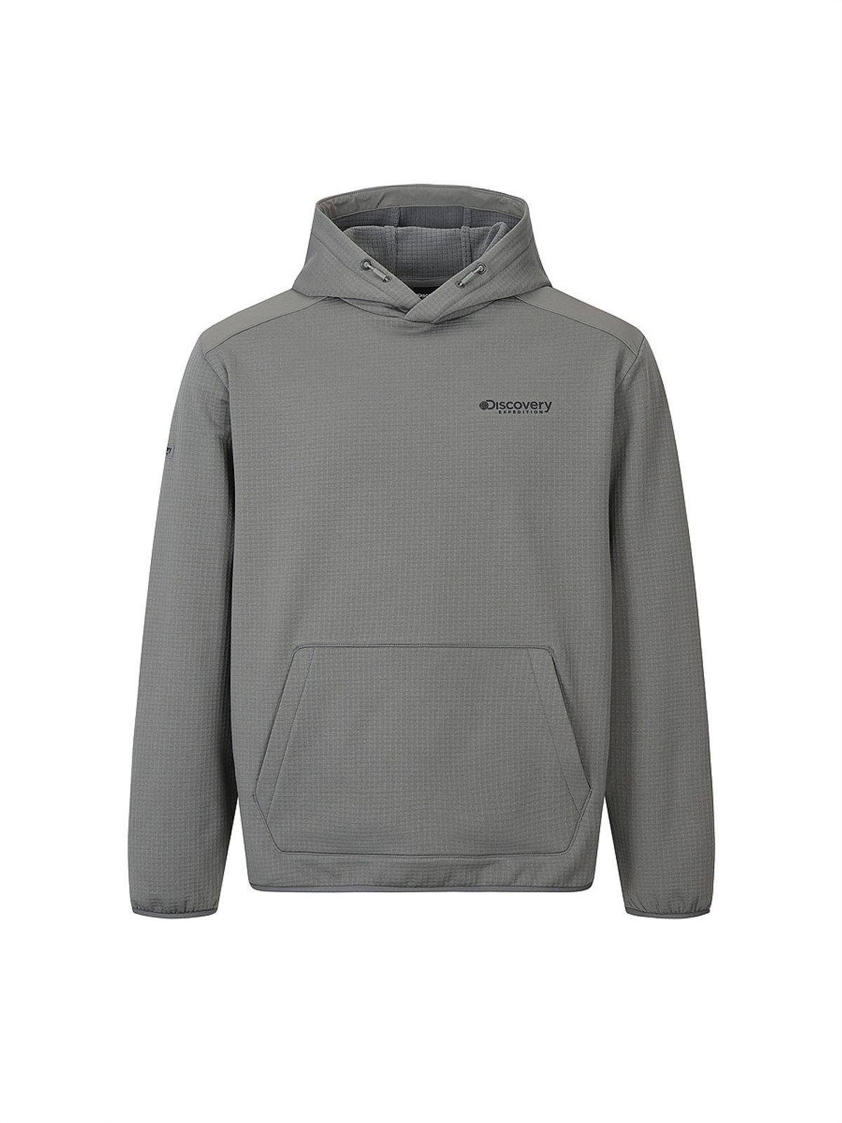 디스커버리 익스페디션(DISCOVERY EXPEDITION) 아웃도어 그리드 기모 후드티 (GREY)