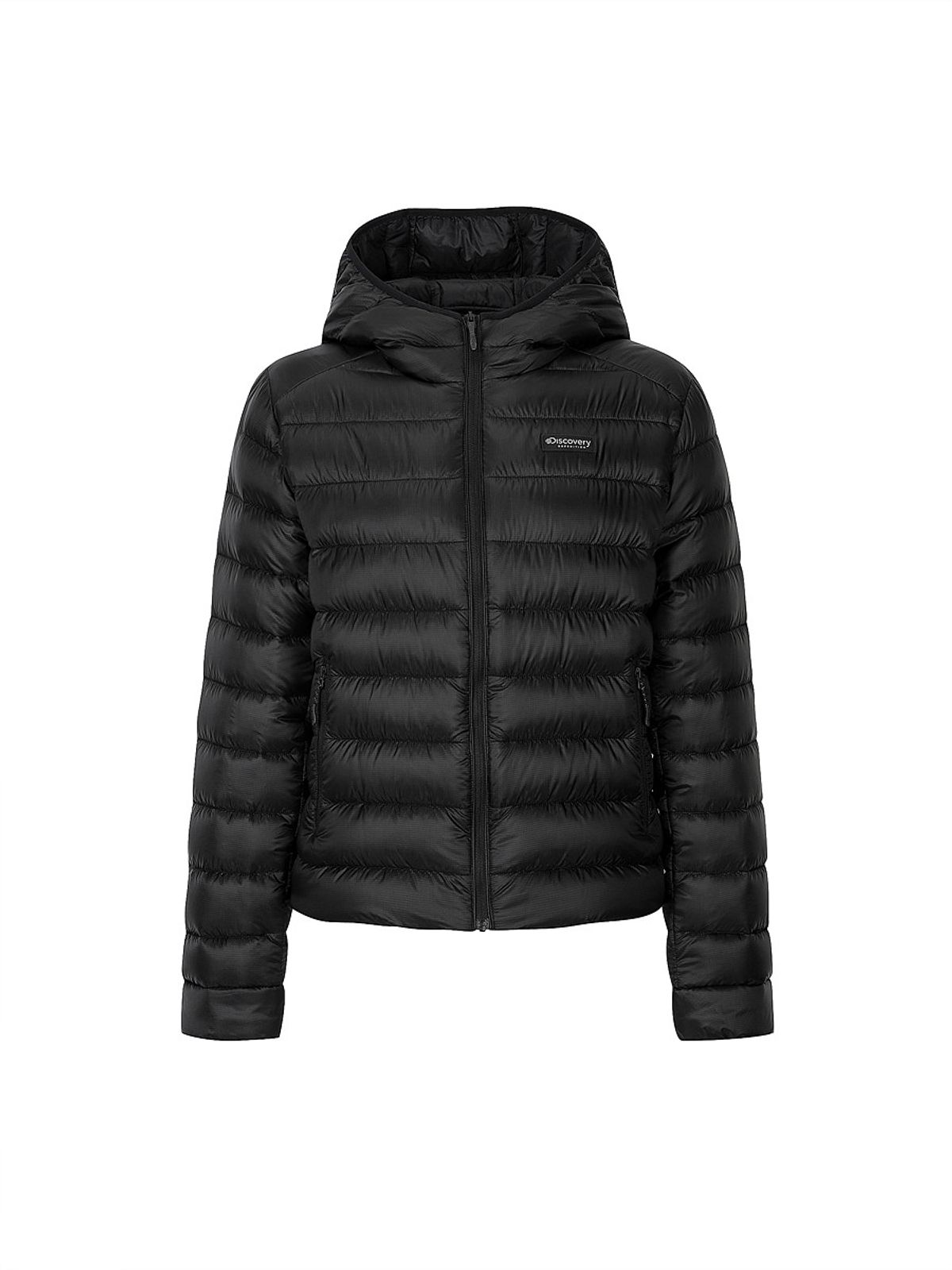 디스커버리 익스페디션(DISCOVERY EXPEDITION) 여성 올버트 후드 구스다운 경량패딩 (BLACK)