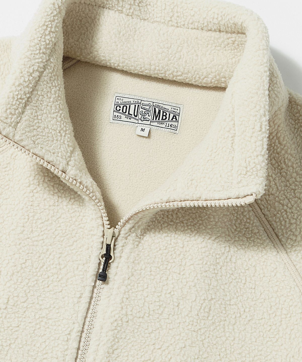 컬럼비아 유니버시티(COLUMBIA UNIVERSITY) PANEL RAGLAN POLAR FLEECE ZIP-UP JACKET_IVORY