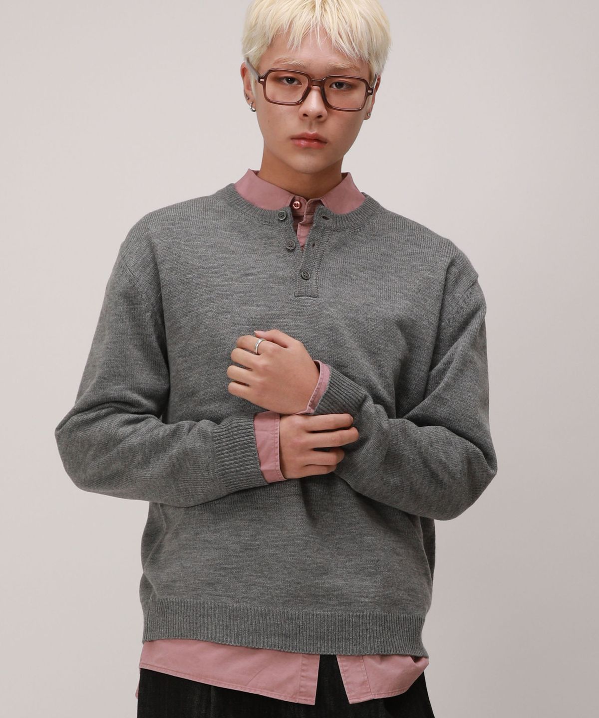 디벨로브(DEVELOVE) 빈티지 오버핏 피그먼트 셔츠_더스트 핑크