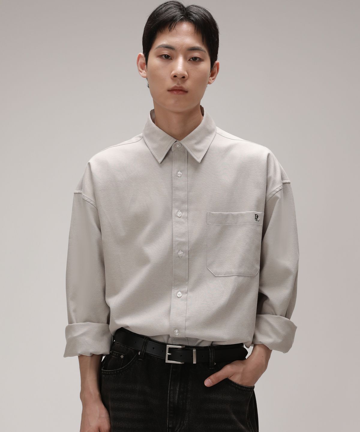 디벨로브(DEVELOVE) 시티보이 오버핏 솔리드 옥스포드 셔츠_샌드베이지