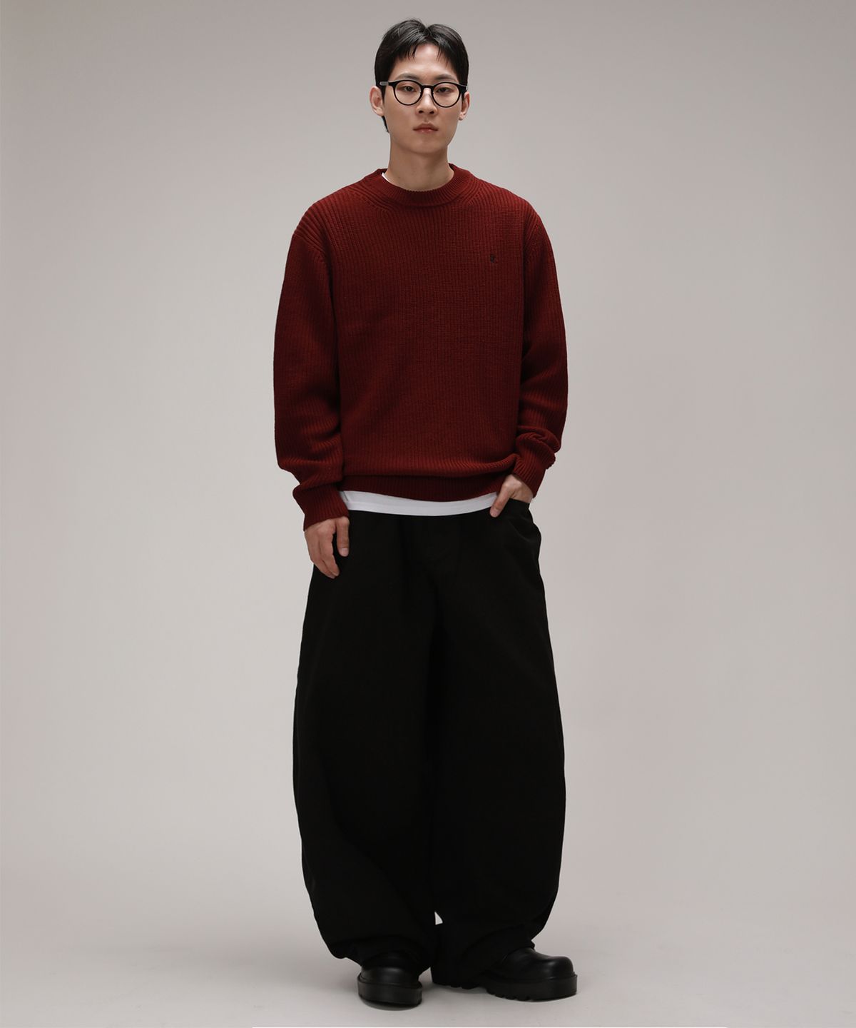 디벨로브(DEVELOVE) 볼드 벌룬핏 코튼 팬츠_블랙