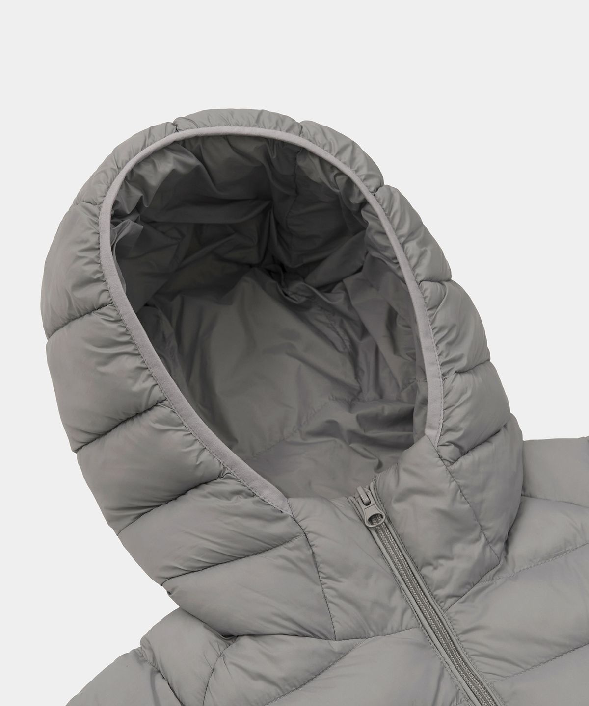 엑스컨테이너(EXCONTAINER) 라이트 웨이트 후드 패딩 자켓 (GREY)