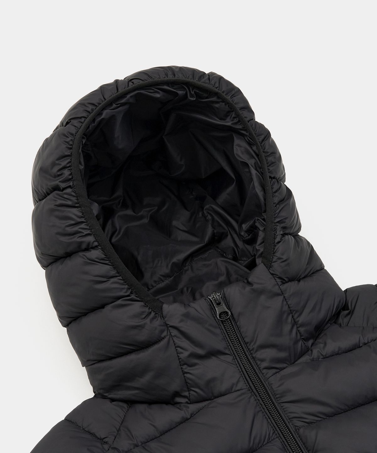 엑스컨테이너(EXCONTAINER) 라이트 웨이트 후드 패딩 자켓 (BLACK)