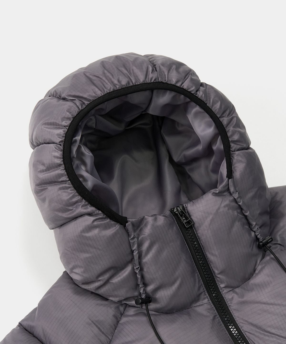엑스컨테이너(EXCONTAINER) 립스탑 후디드 패딩 점퍼 (GREY)