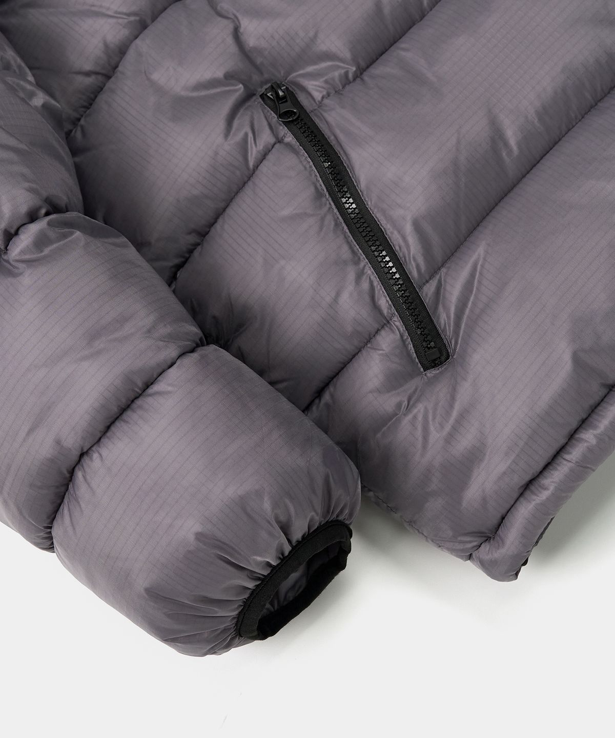 엑스컨테이너(EXCONTAINER) 립스탑 후디드 패딩 점퍼 (GREY)