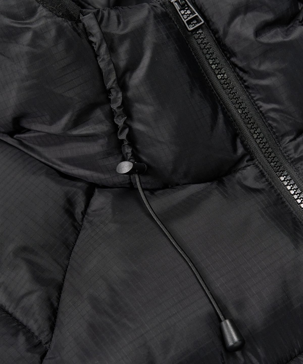 엑스컨테이너(EXCONTAINER) 립스탑 후디드 패딩 점퍼 (BLACK)