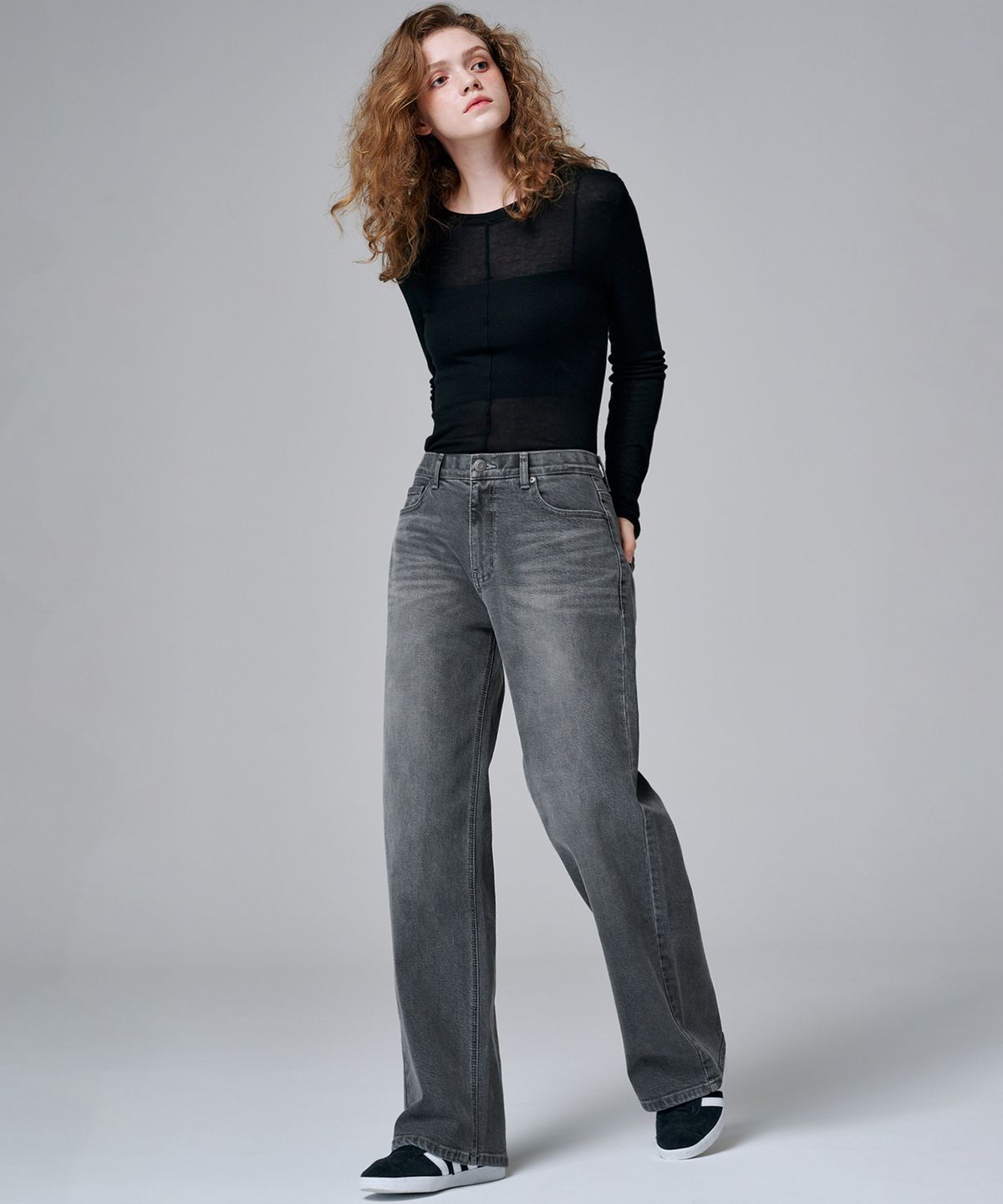 마롭(MALOUPE) 5106 슬림핏 시스루 티셔츠 (블랙)