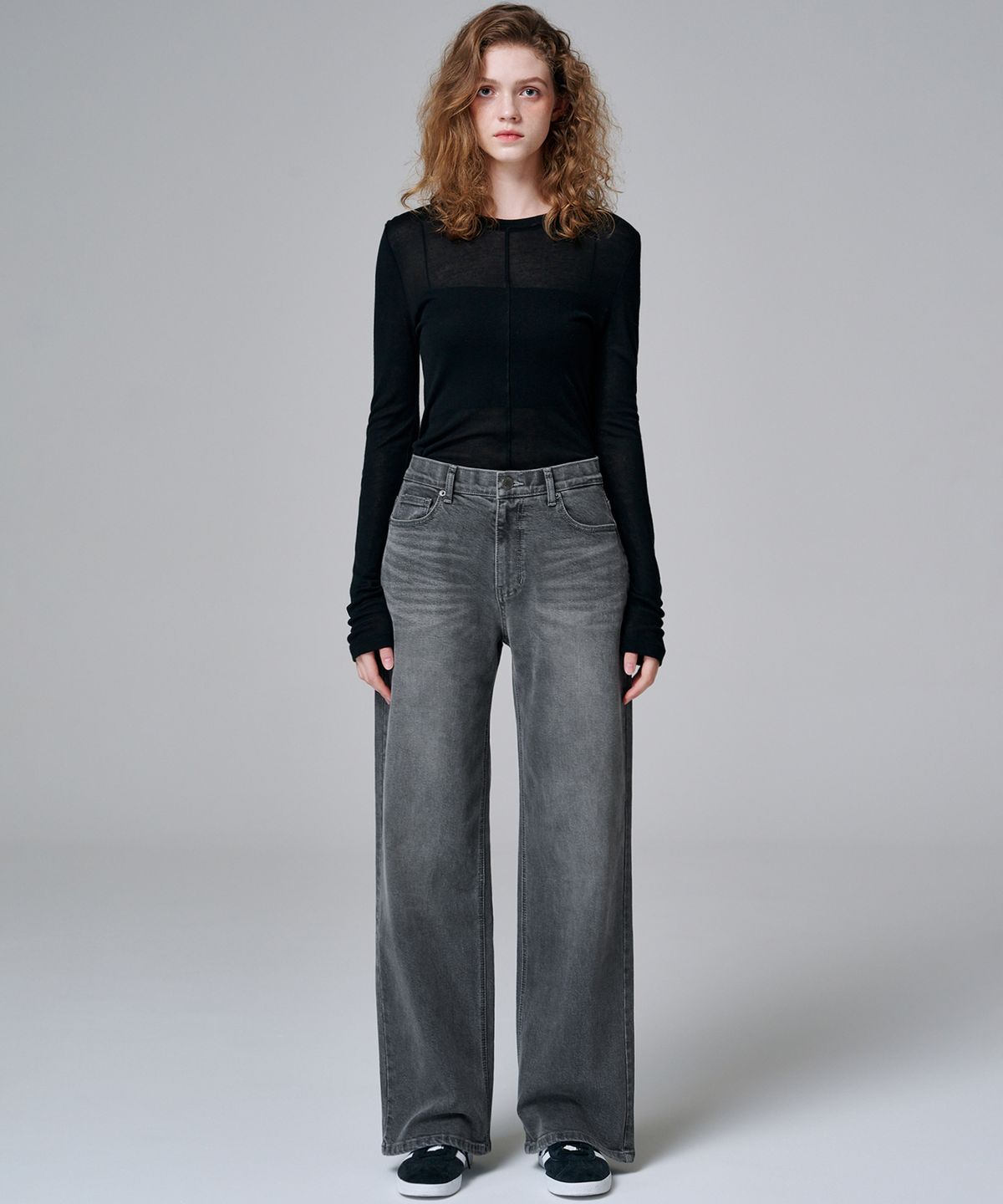 마롭(MALOUPE) 5106 슬림핏 시스루 티셔츠 (블랙)