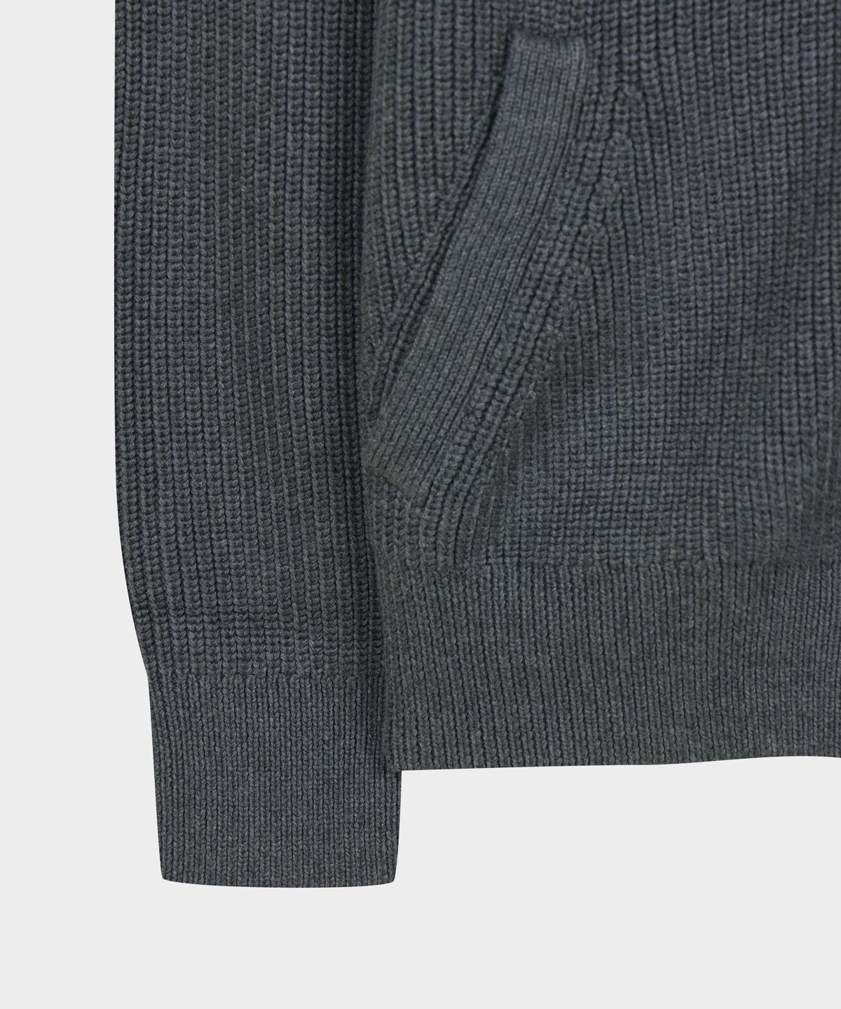 브룩스 브라더스(BROOKS BROTHERS) 코튼 립 모크넥 가디건 (차콜) (BBWCMMF401)