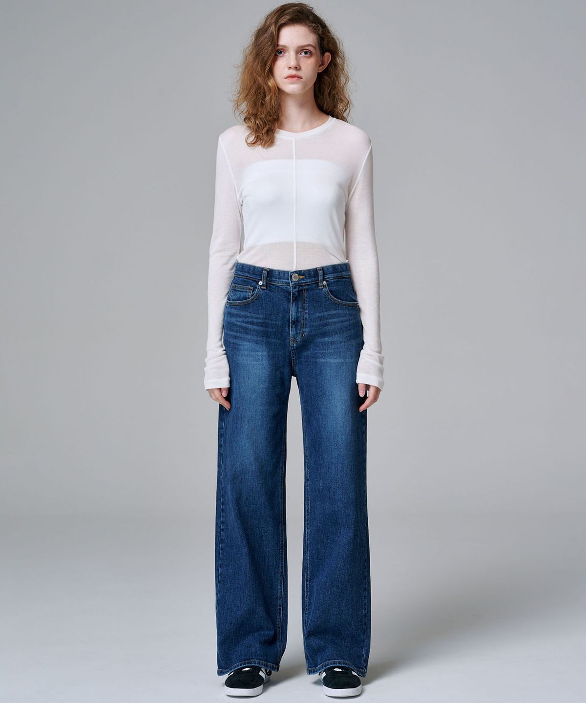 마롭(MALOUPE) 5106 슬림핏 시스루 티셔츠 (아이보리)