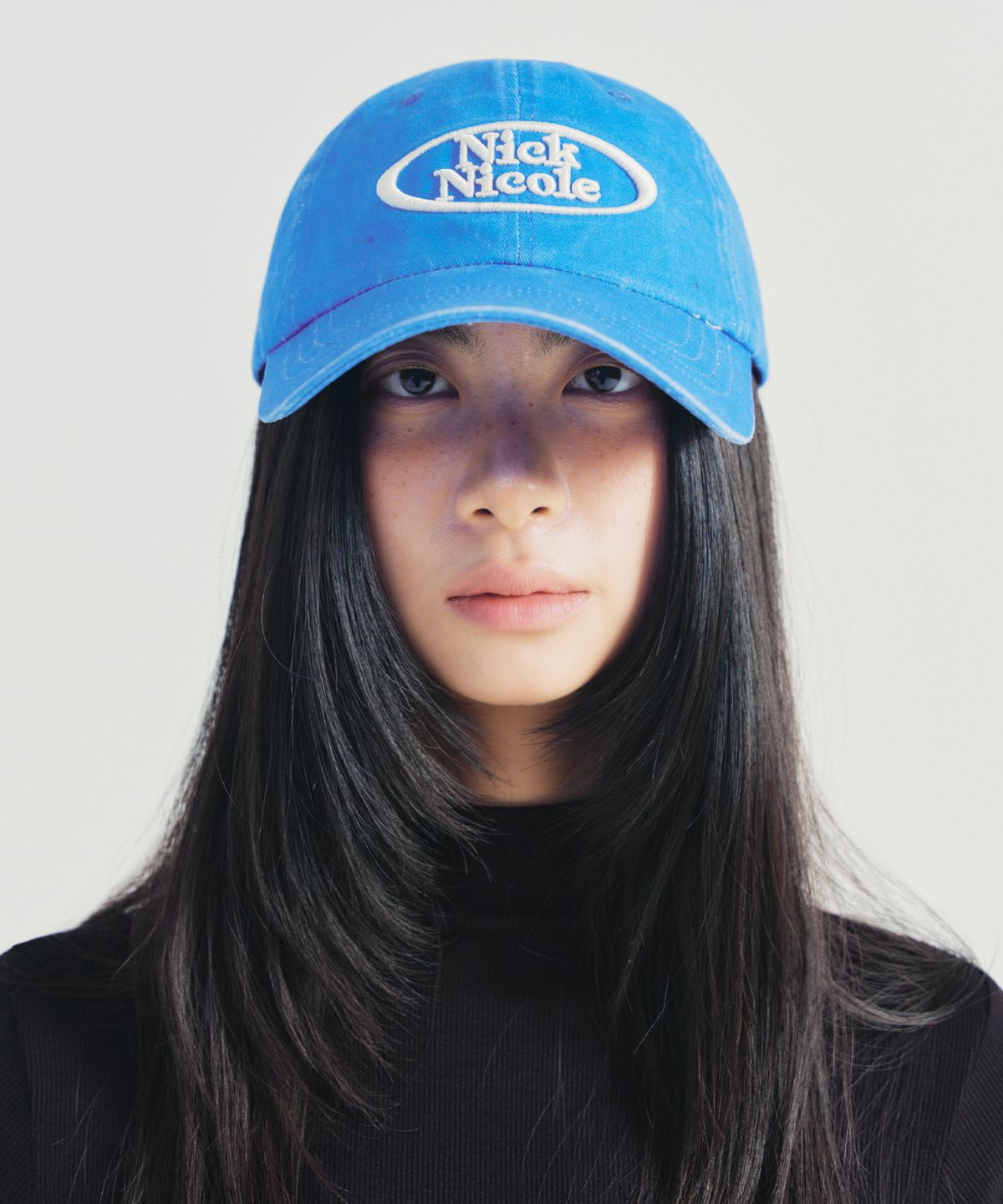 닉앤니콜(NICK&NICOLE) NICOLE SEOUL CIRCLE BALL CAP_VINTAGE BLUE