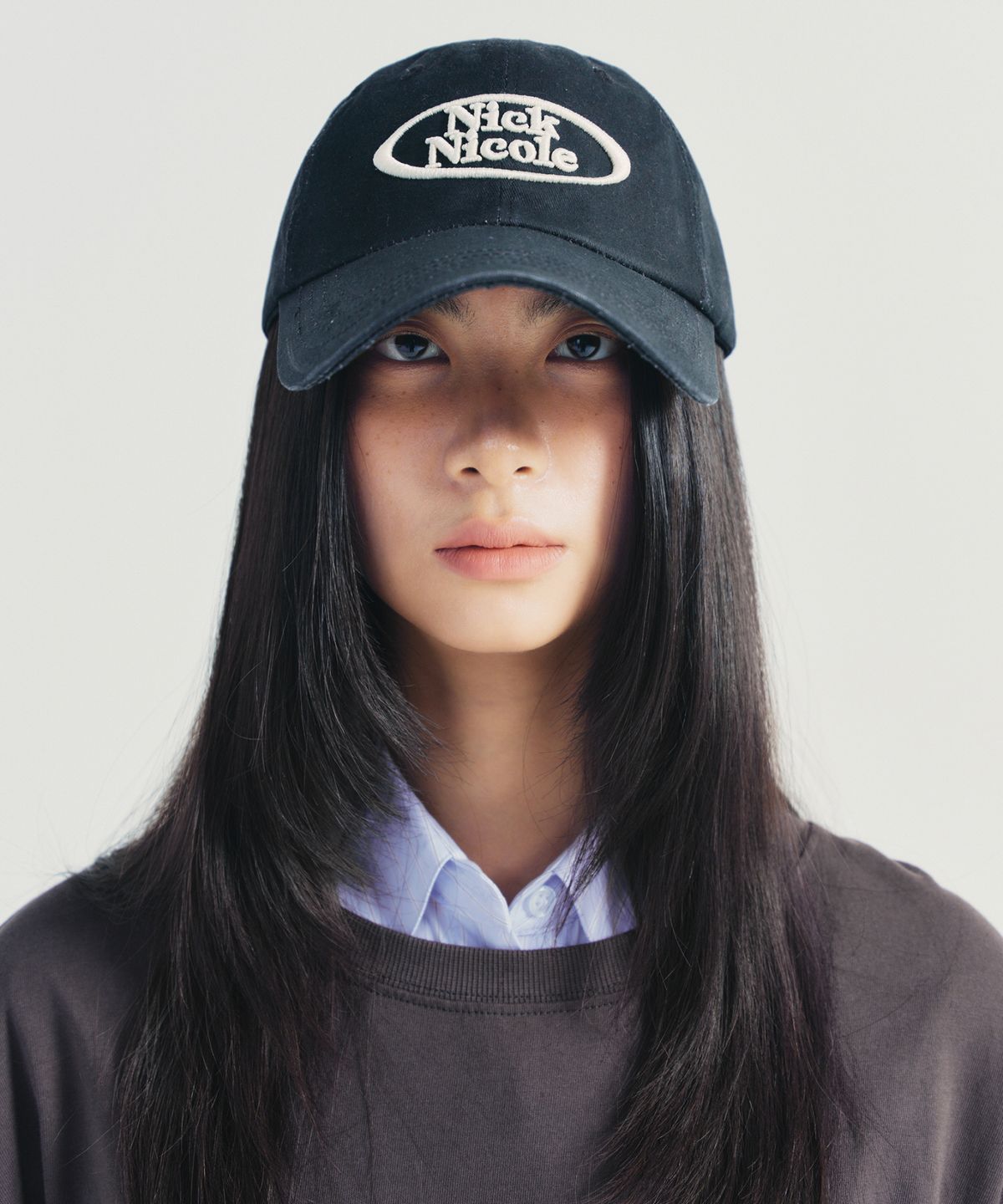 닉앤니콜(NICK&NICOLE) NICOLE SEOUL CIRCLE BALL CAP_VINTAGE BLACK