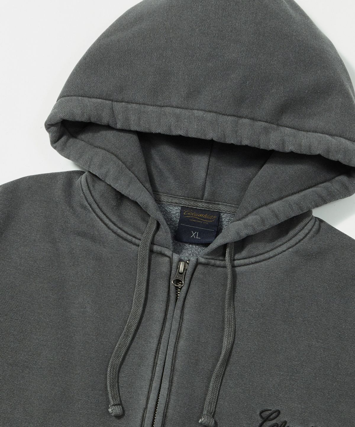 컬럼비아 유니버시티(COLUMBIA UNIVERSITY) NY STREET TAIL DYEING FLEECE ZIP-UP HOODIE_CHARCOAL