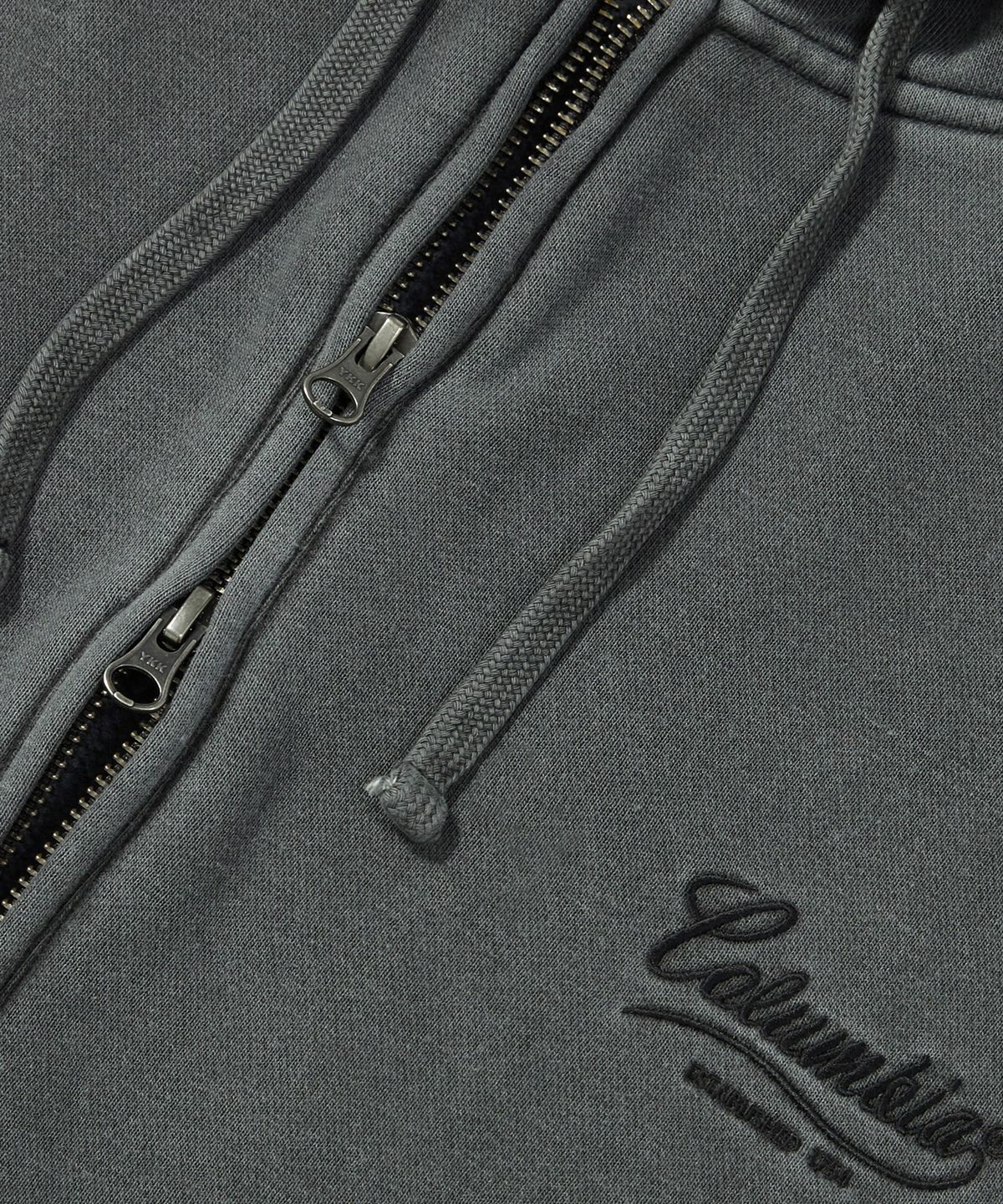 컬럼비아 유니버시티(COLUMBIA UNIVERSITY) NY STREET TAIL DYEING FLEECE ZIP-UP HOODIE_CHARCOAL