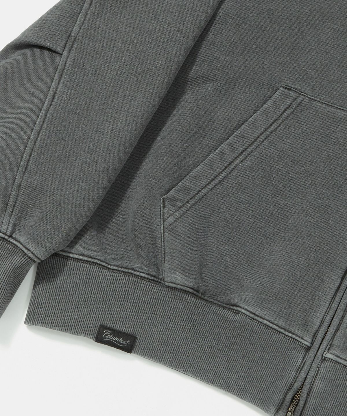 컬럼비아 유니버시티(COLUMBIA UNIVERSITY) NY STREET TAIL DYEING FLEECE ZIP-UP HOODIE_CHARCOAL