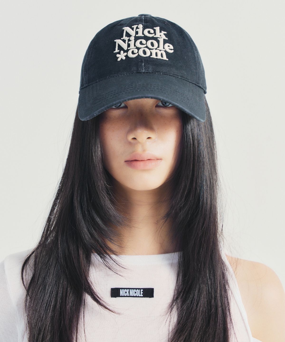 닉앤니콜(NICK&NICOLE) NN DOTCOM SIGNATURE BALL CAP_VINTAGE BLACK CREAM