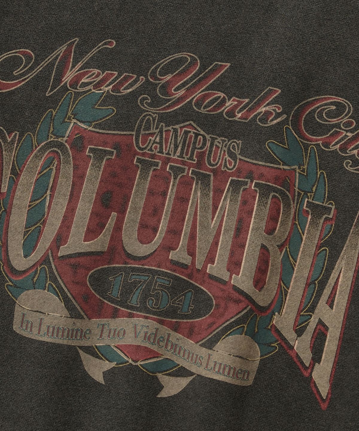 컬럼비아 유니버시티(COLUMBIA UNIVERSITY) CAMPUS WASHED FLEECE WOMEN CREW NECK_CHARCOAL