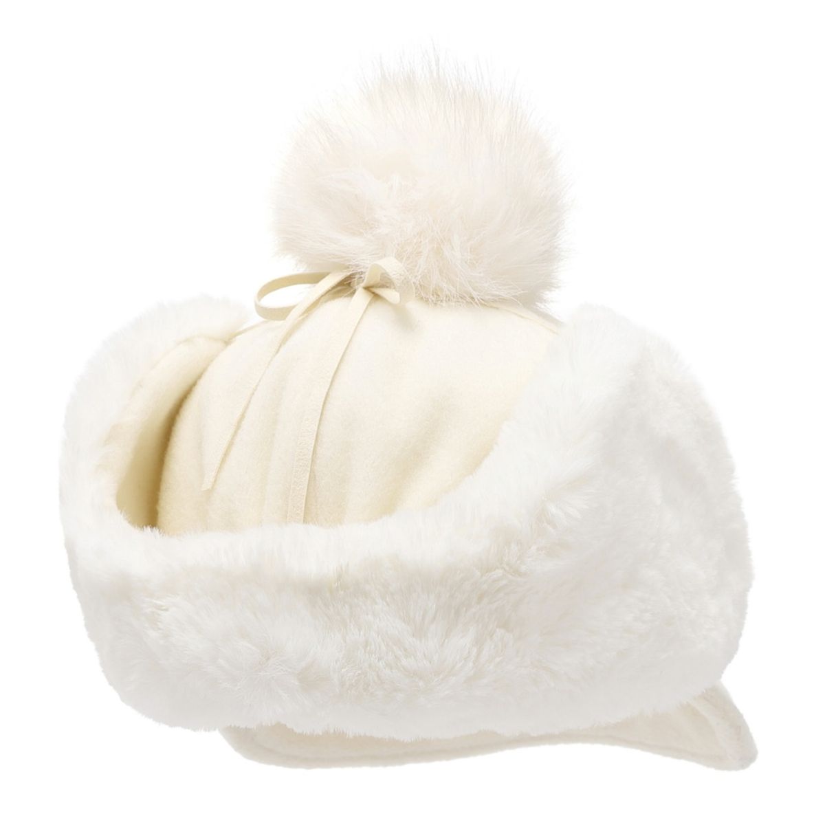 내셔널지오그래픽(NATIONALGEOGRAPHIC) N253AHA040 모직 귀달이 방울캡 IVORY