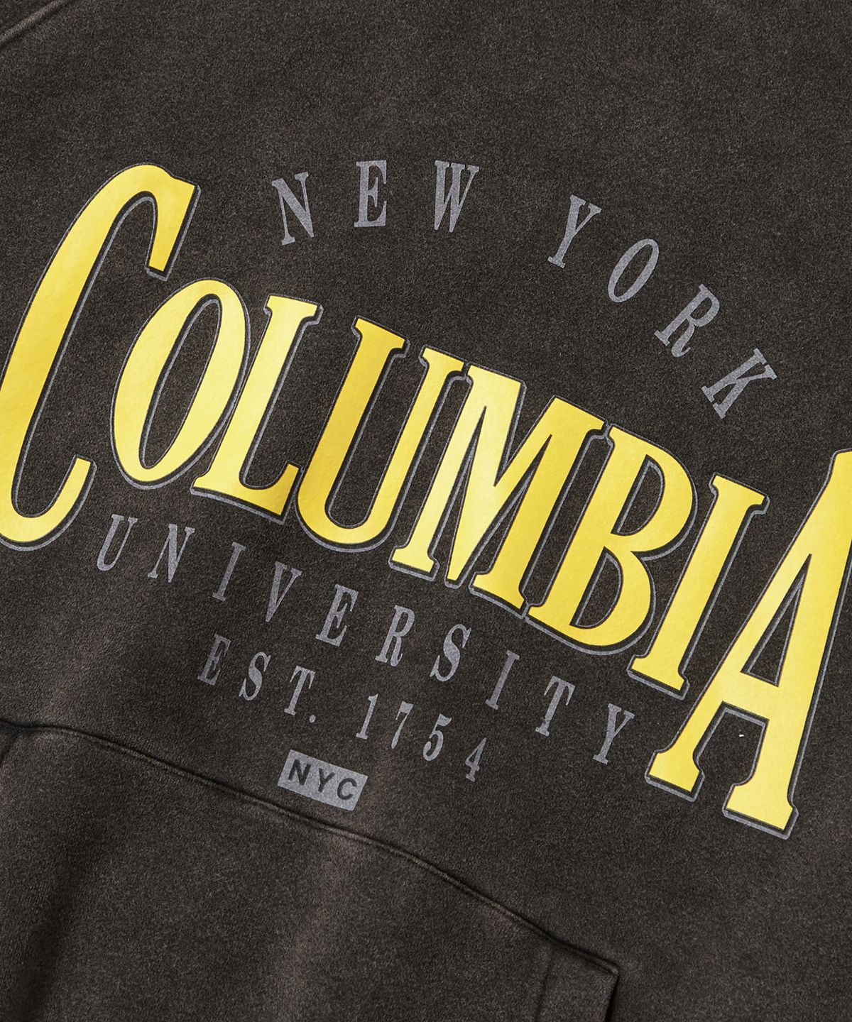 컬럼비아 유니버시티(COLUMBIA UNIVERSITY) VTG CRACK WASHED HEAVY FLEECE HOODIE _CHARCOAL