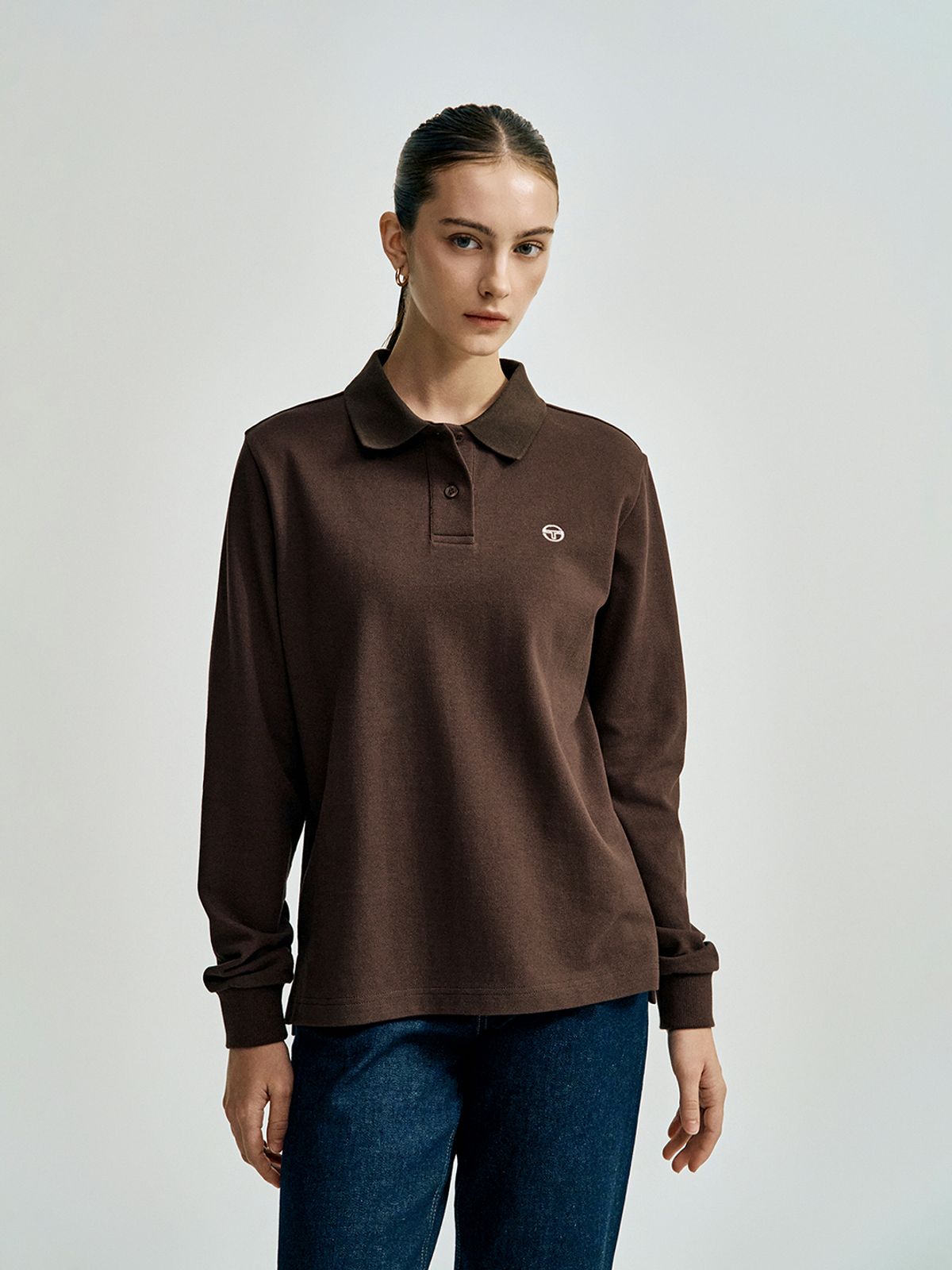 세르지오 타키니(SERGIO TACCHINI) U 클래식 유니섹스 긴팔 폴로 (D.Brown)