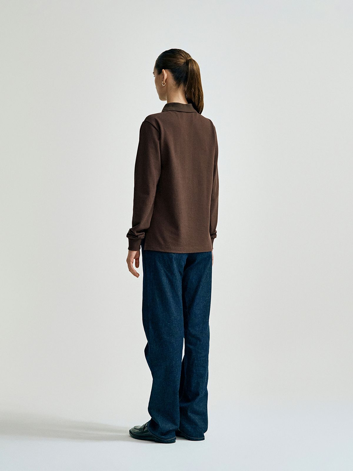 세르지오 타키니(SERGIO TACCHINI) U 클래식 유니섹스 긴팔 폴로 (D.Brown)