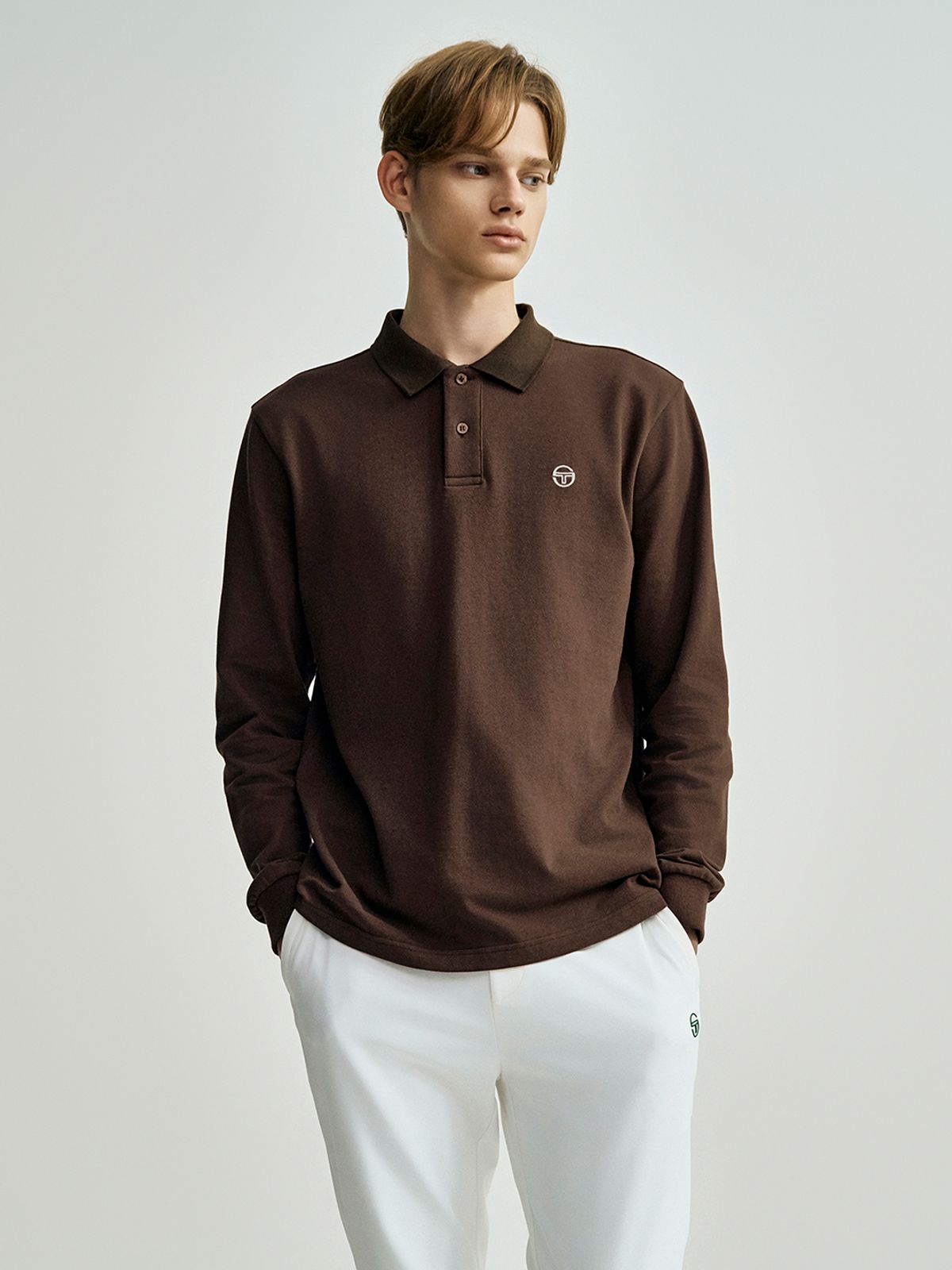 세르지오 타키니(SERGIO TACCHINI) U 클래식 유니섹스 긴팔 폴로 (D.Brown)
