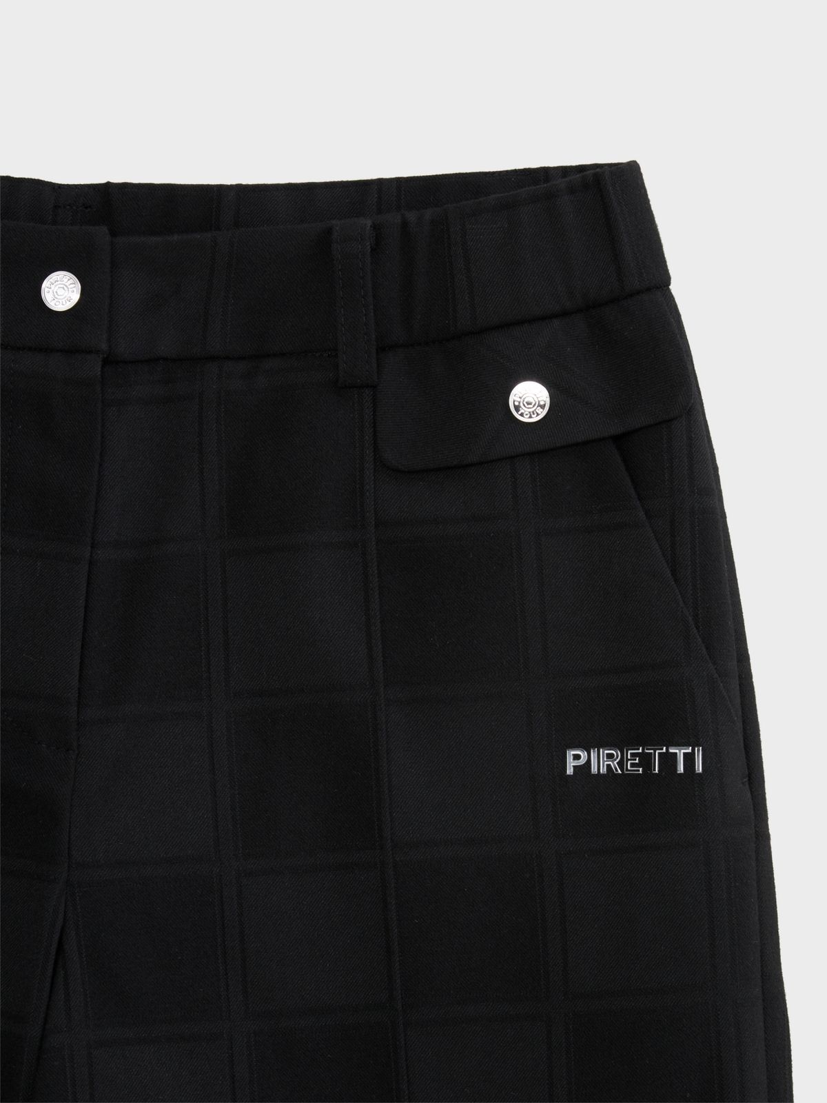 피레티(PIRETTI) 캡슐 그리드 팬츠 W_Charcoal