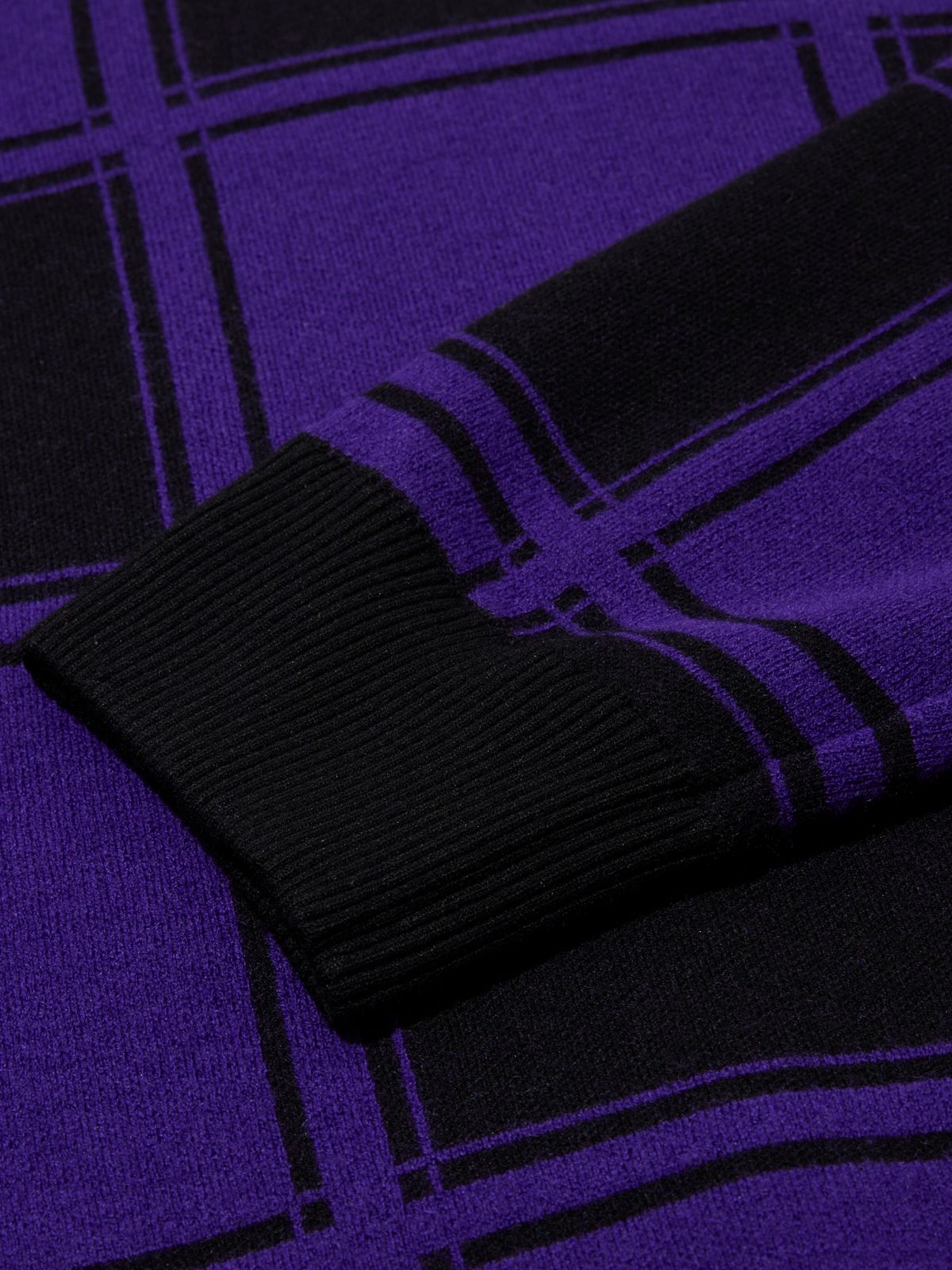 피레티(PIRETTI) 캡슐 체크 크루넥 스웨터 M_Purple
