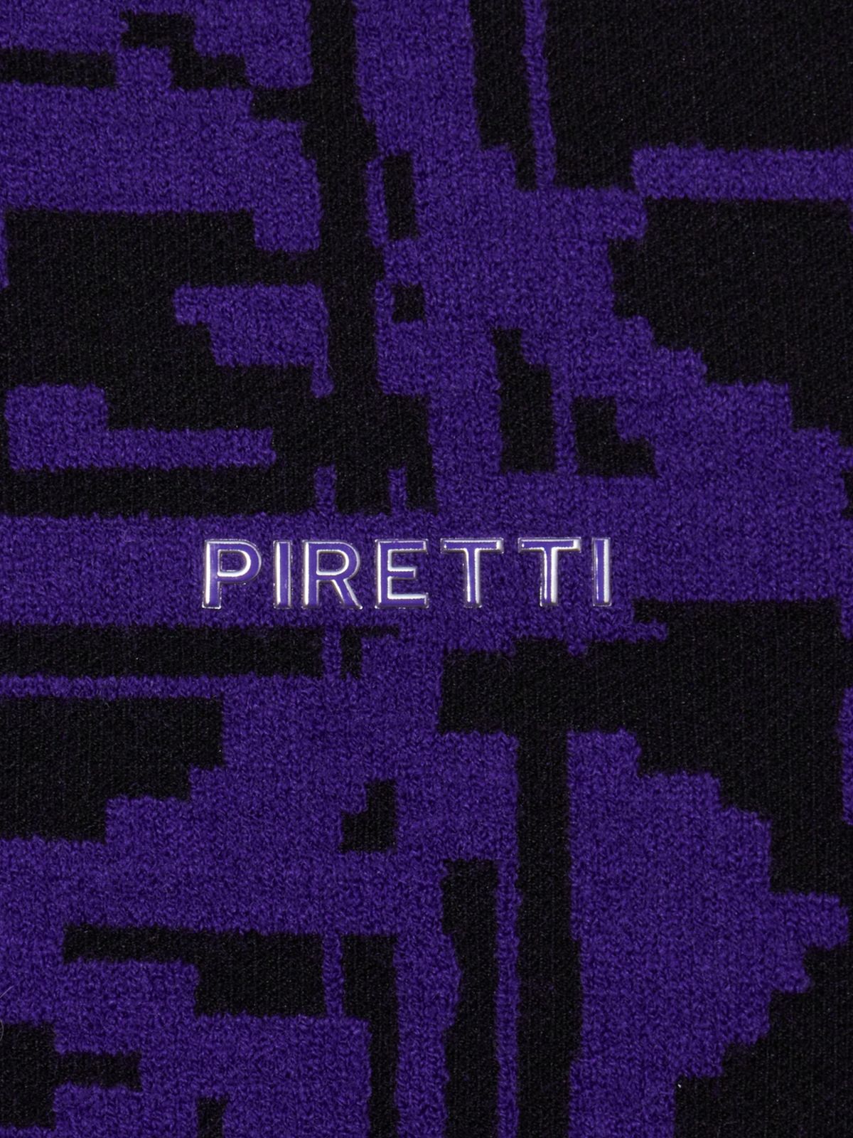 피레티(PIRETTI) 캡슐 그리드 라운드넥 스웨터 W_Purple