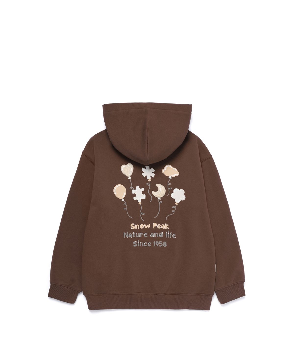 스노우피크 어패럴 키즈(SNOWPEAK APPAREL KIDS) 키즈 그래픽 후드 티셔츠 (S25FKFHD80) Brown