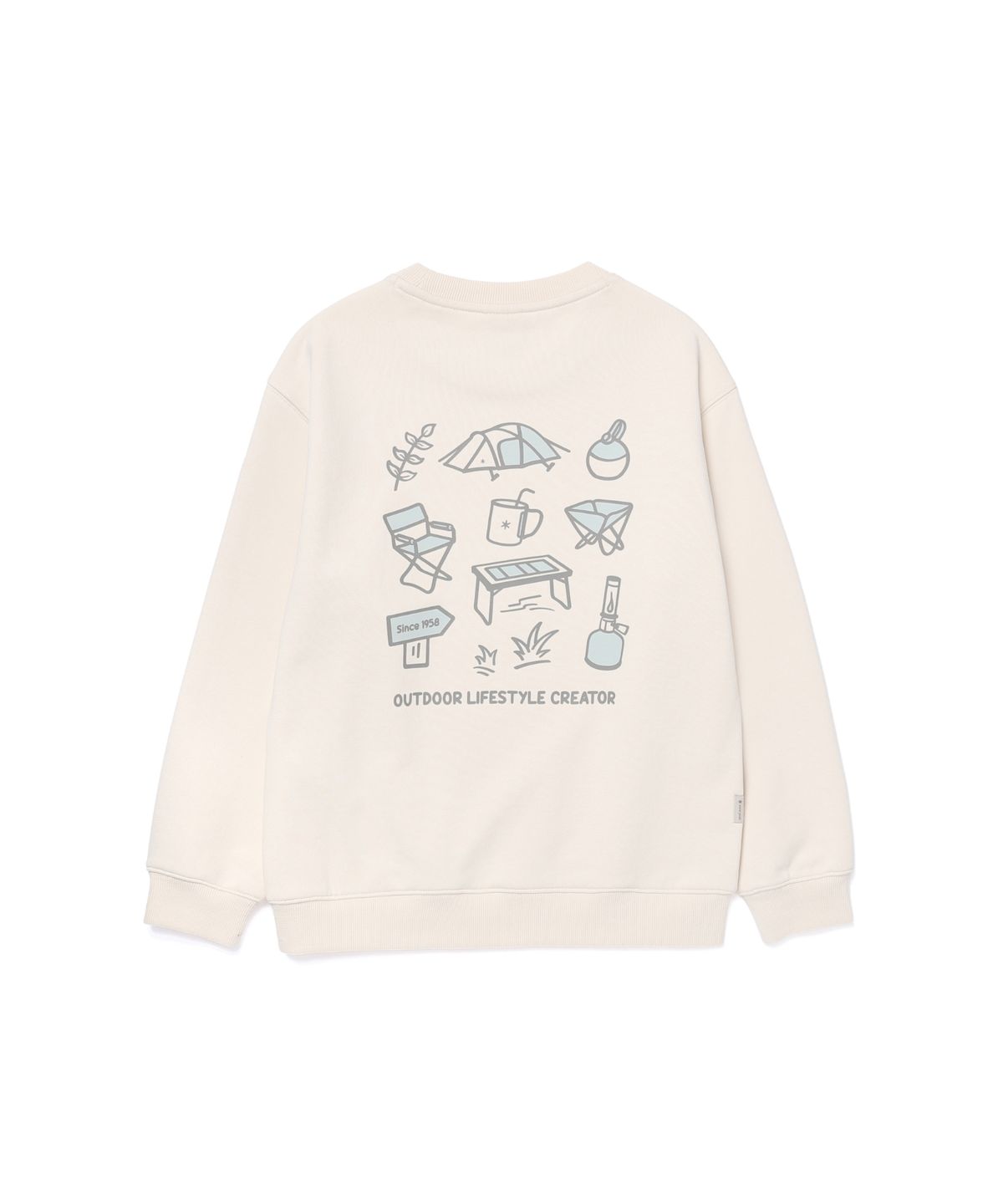 스노우피크 어패럴 키즈(SNOWPEAK APPAREL KIDS) 키즈 그래픽 맨투맨 (S25FKFHT80) Cream