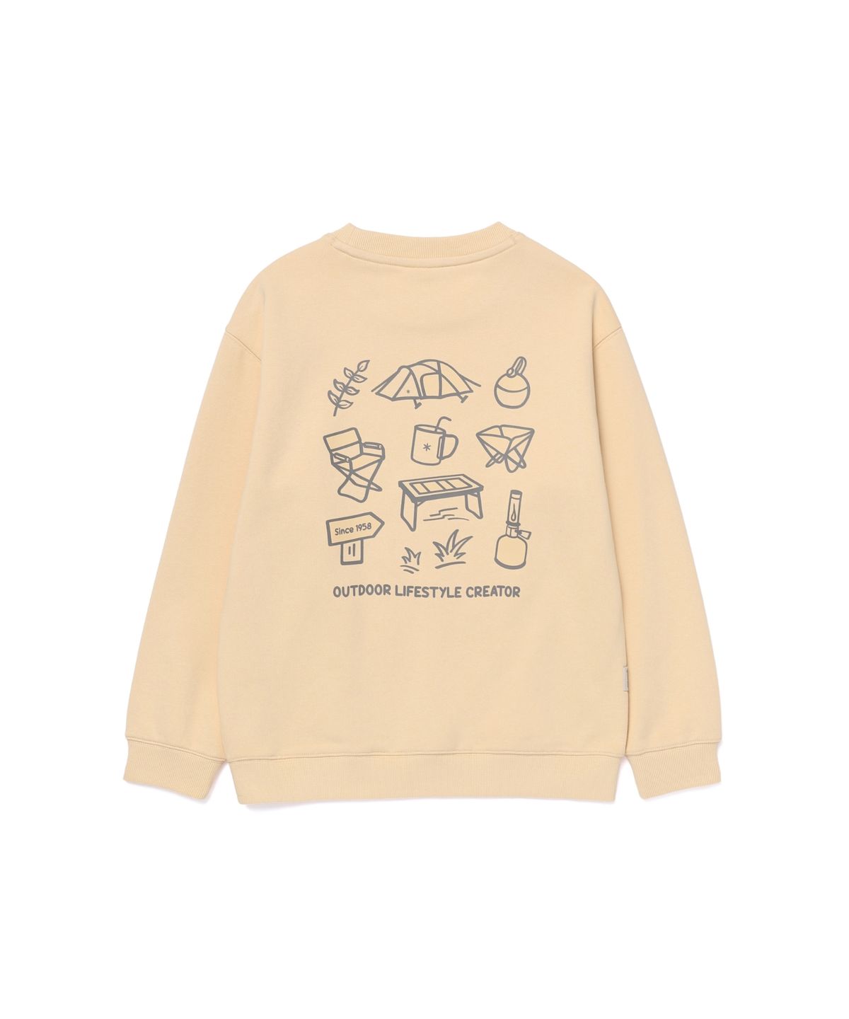 스노우피크 어패럴 키즈(SNOWPEAK APPAREL KIDS) 키즈 그래픽 맨투맨 (S25FKFHT80) Butter Yellow