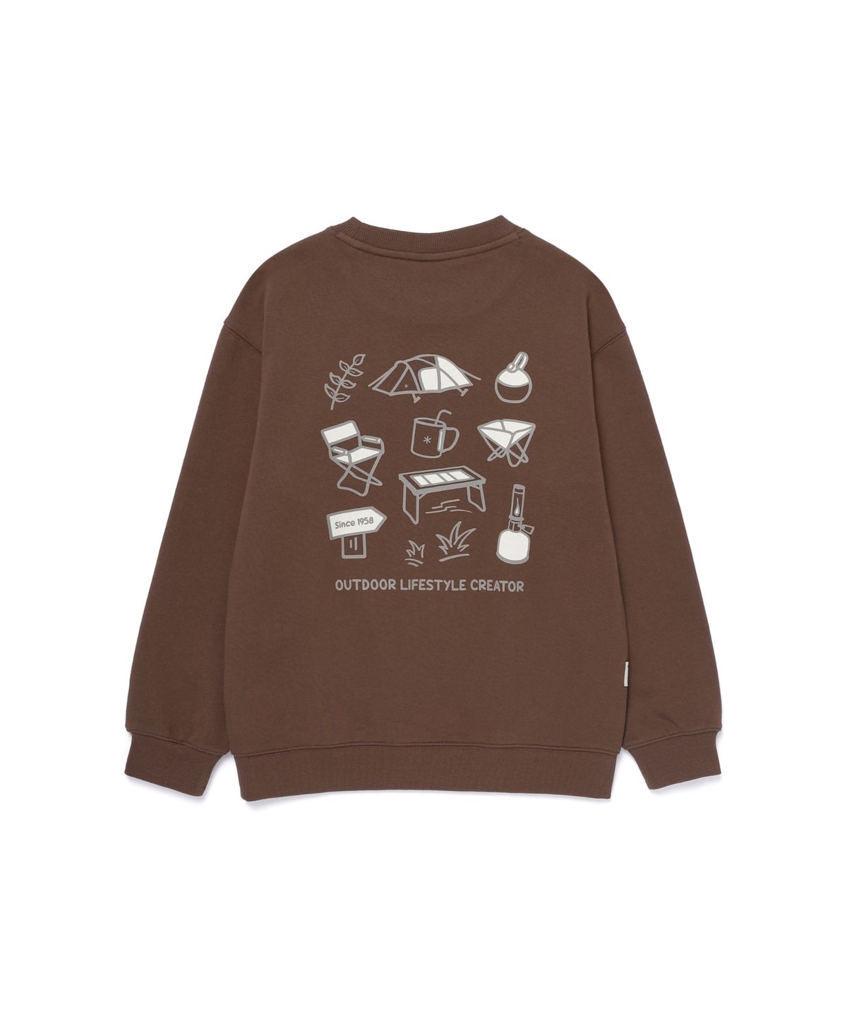 스노우피크 어패럴 키즈(SNOWPEAK APPAREL KIDS) 키즈 그래픽 맨투맨 (S25FKFHT80) Brown