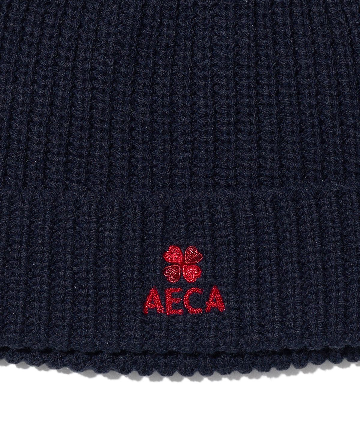 에이카화이트(AECA) AECA CLOVER LOGO BEANIE-NAVY