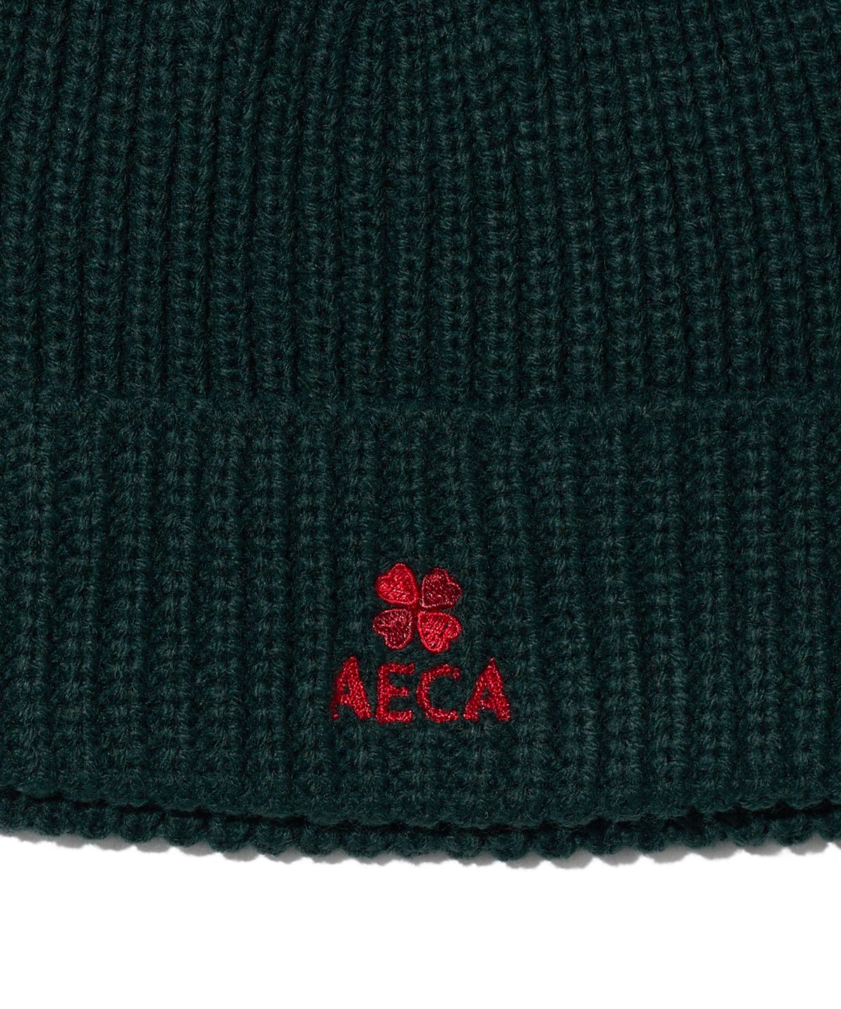 에이카화이트(AECA) AECA CLOVER LOGO BEANIE-GREEN