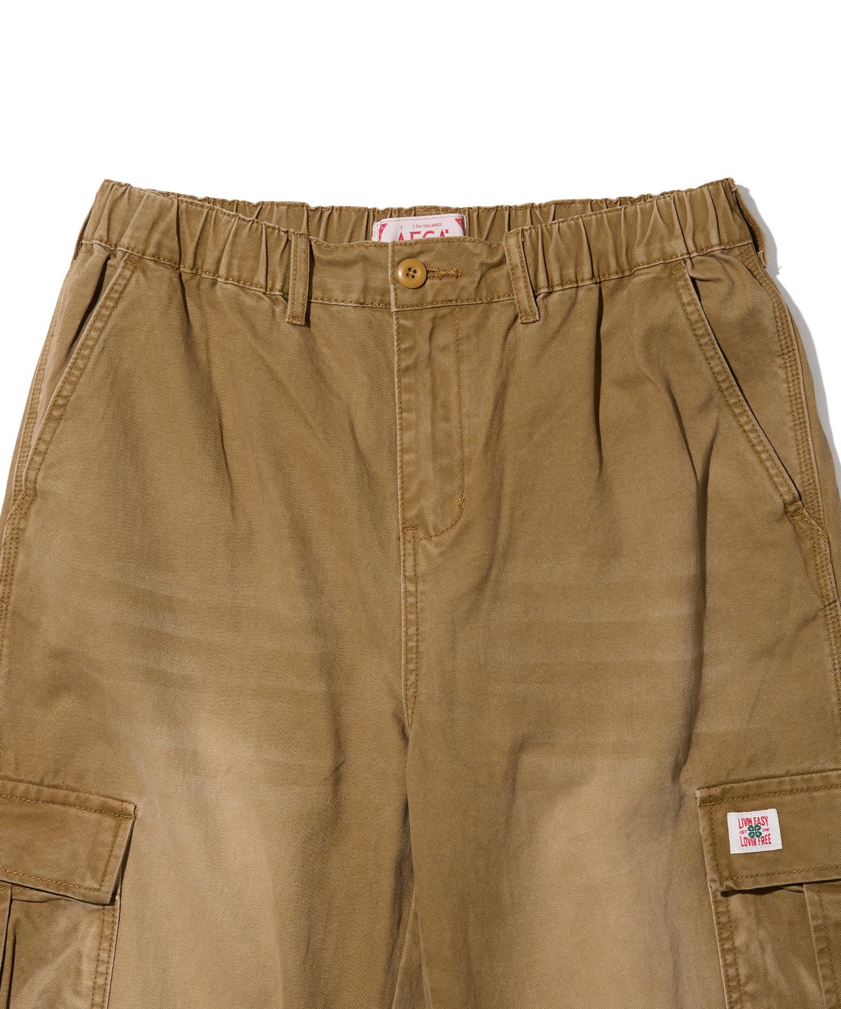 에이카화이트(AECA) VINTAGE WASHING CARGO WIDE PANTS-BROWN
