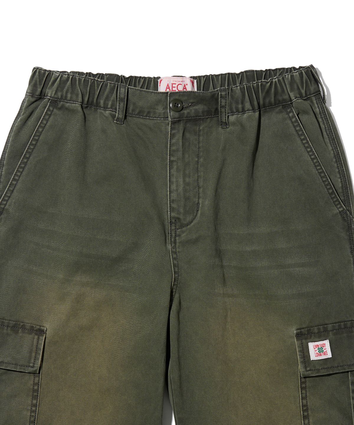에이카화이트(AECA) VINTAGE WASHING CARGO WIDE PANTS-GREEN