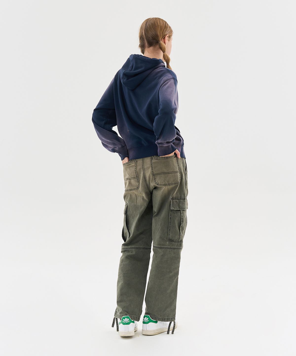 에이카화이트(AECA) VINTAGE WASHING CARGO WIDE PANTS-GREEN