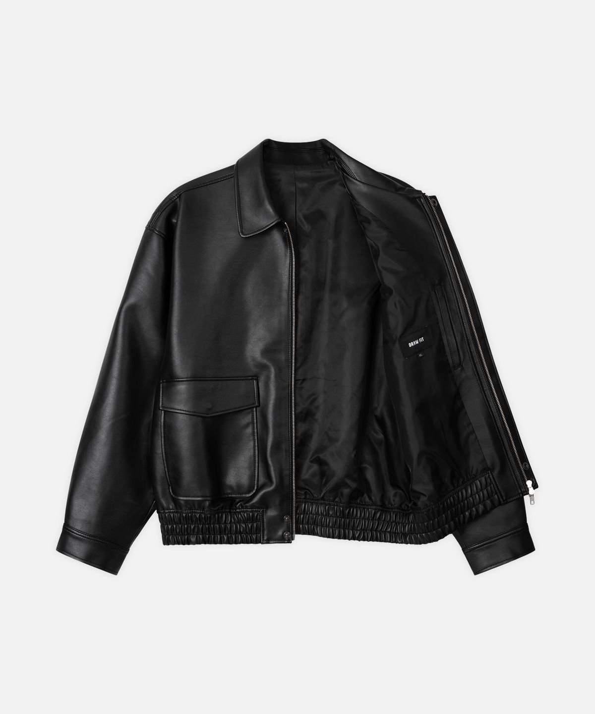 드로우핏(DRAW FIT) A-2 레더 블루종 자켓 [BLACK]