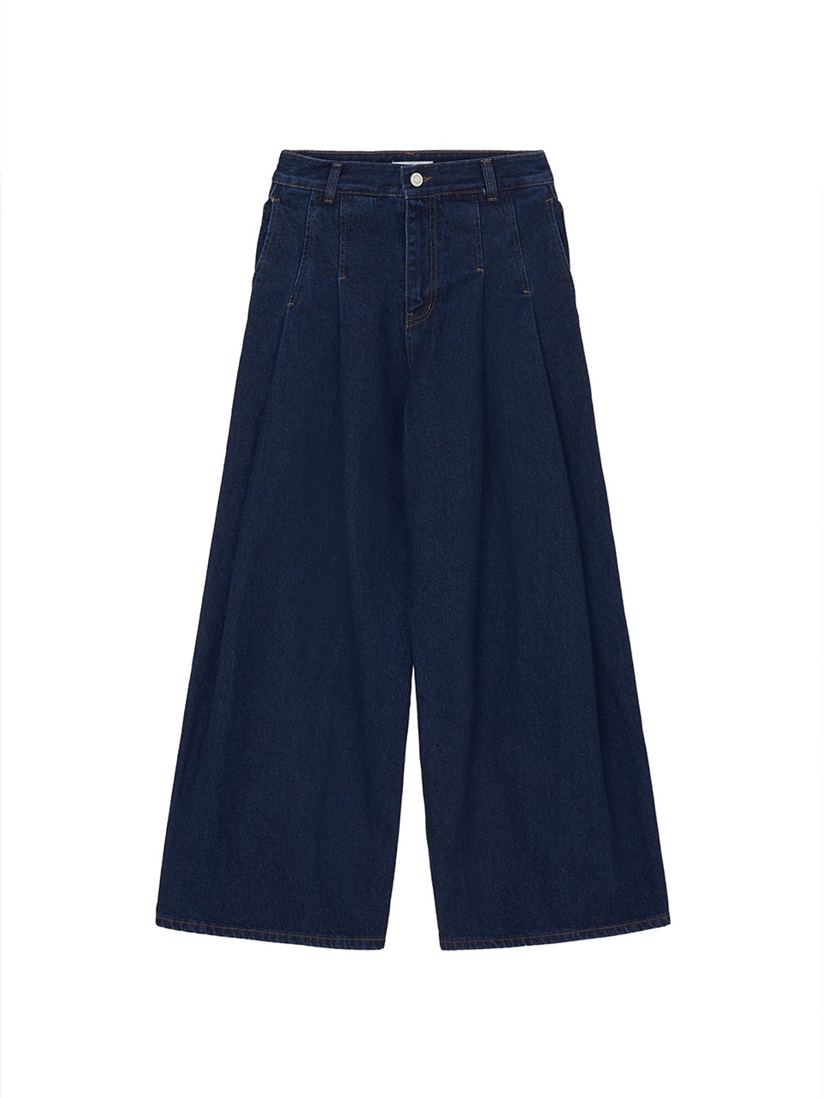 기준(KIJUN) Curved Seam Wide Jeans Indigo
