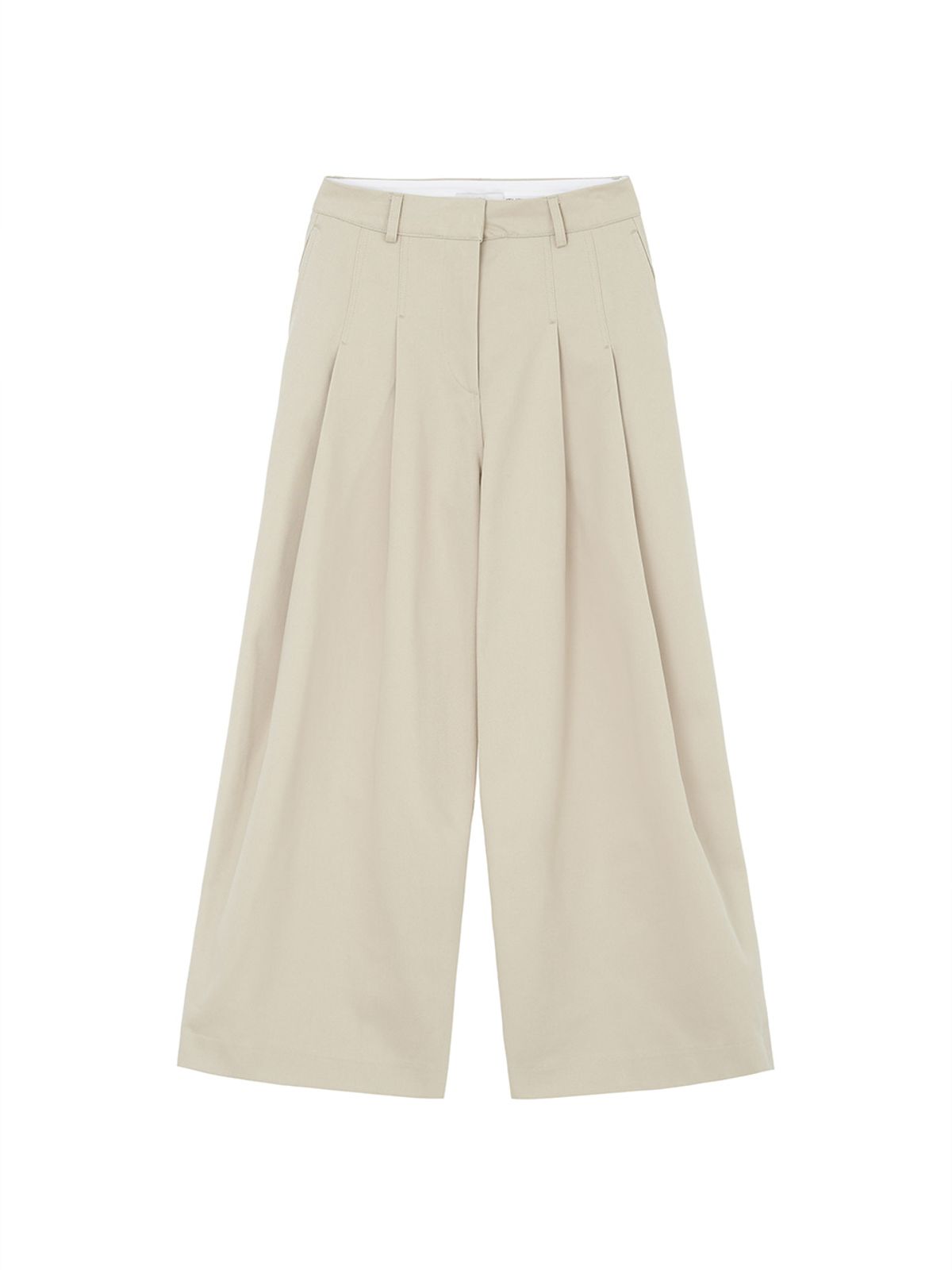 기준(KIJUN) Curved Seam Wide Pants Beige