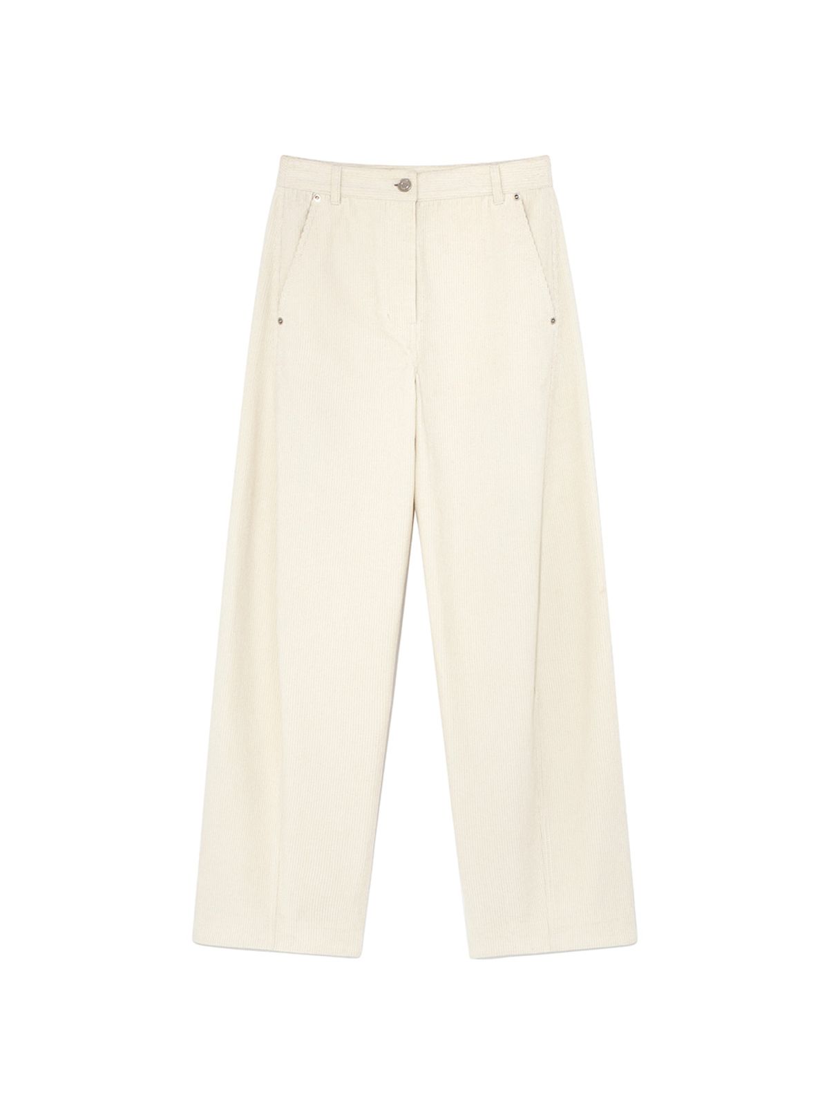 기준(KIJUN) Curved Seam Corduroy Pants Ivory