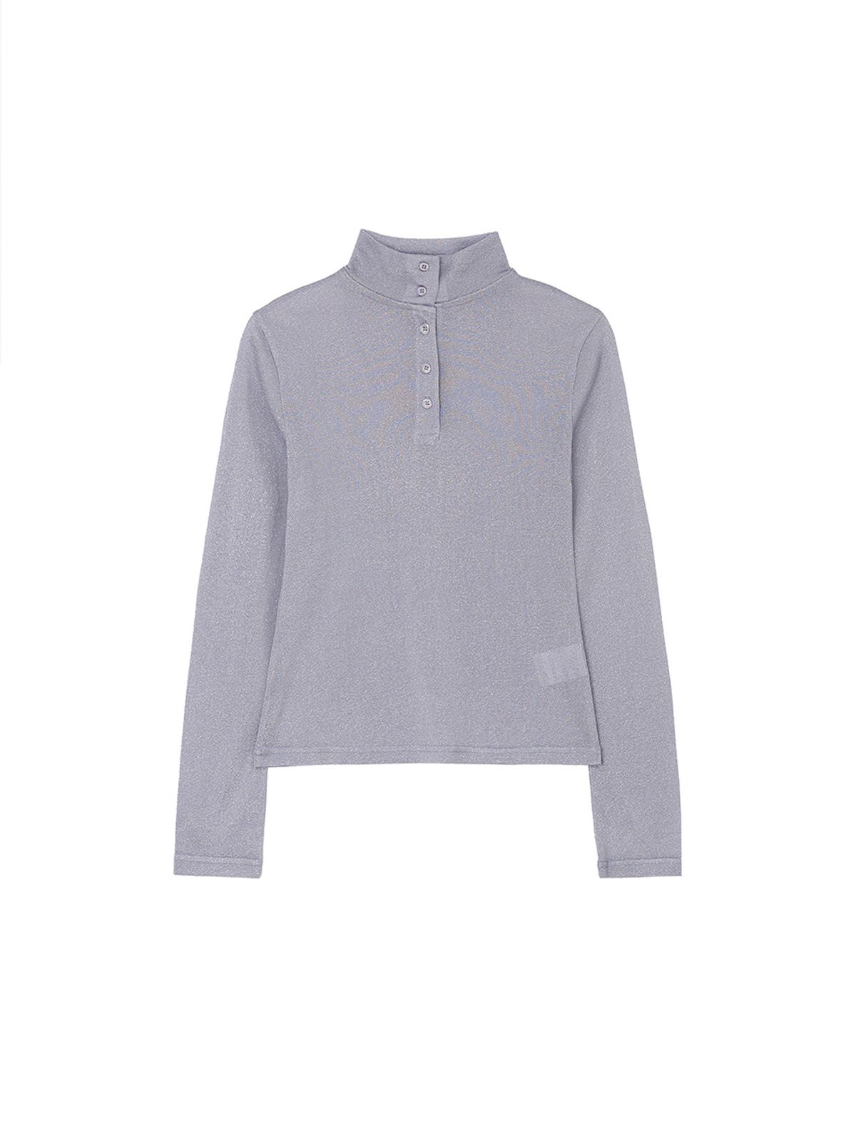 기준(KIJUN) Two-Way Neck Glitter Top Lavender